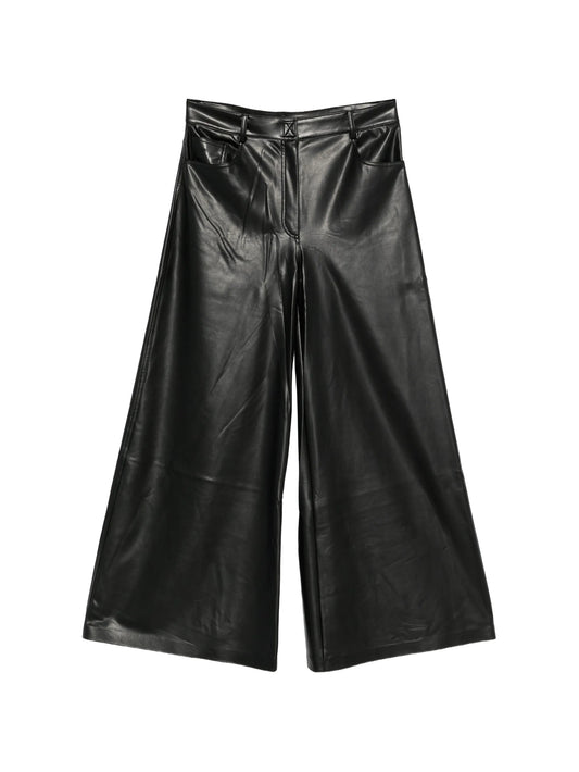 oversized faux-leather jeans