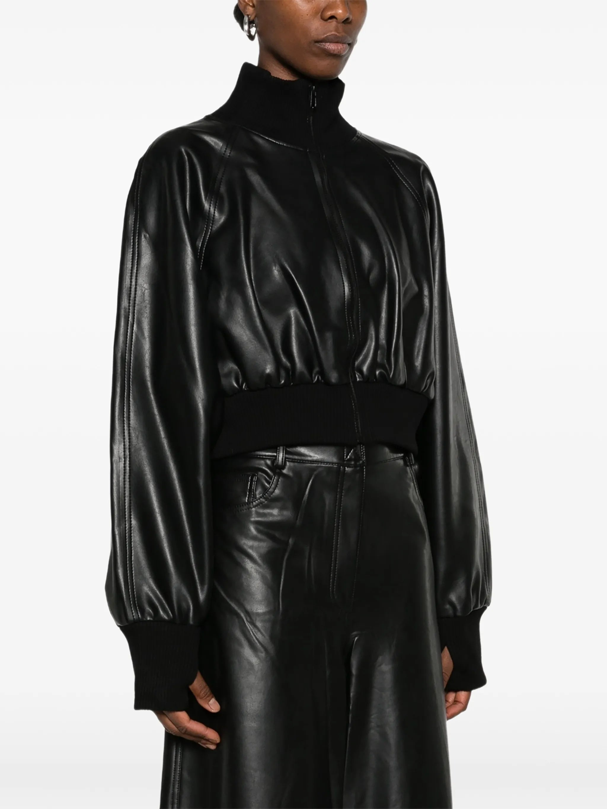 oversized cropped bomber jacket