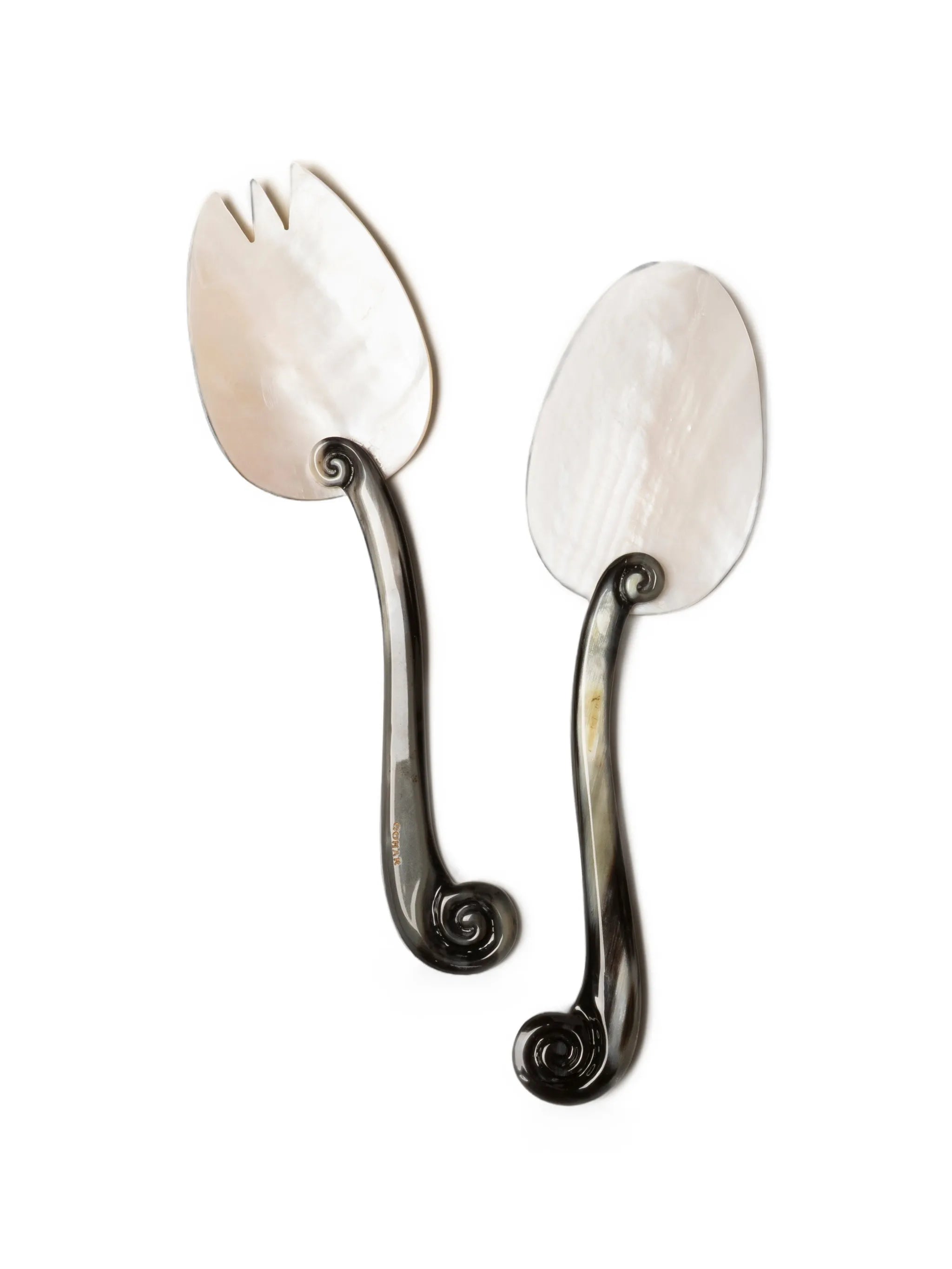 mother-of-pearl salad servers