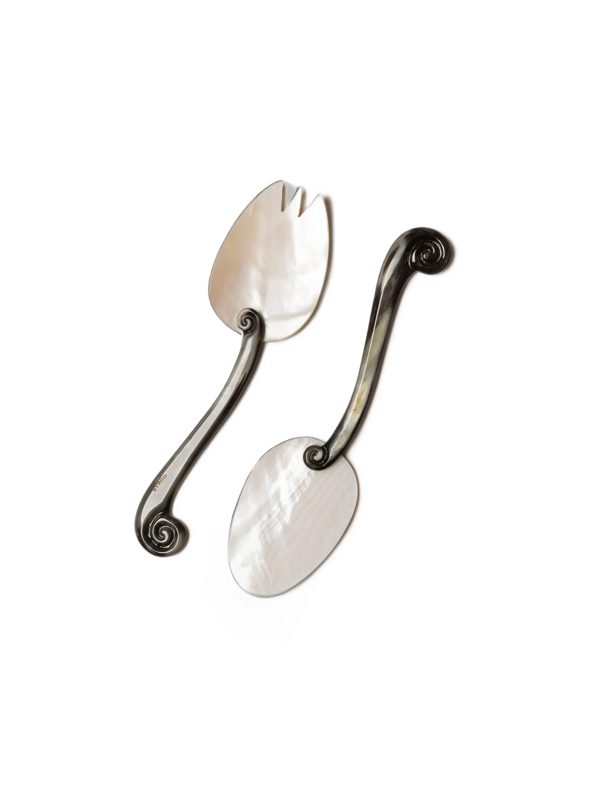 mother-of-pearl salad servers