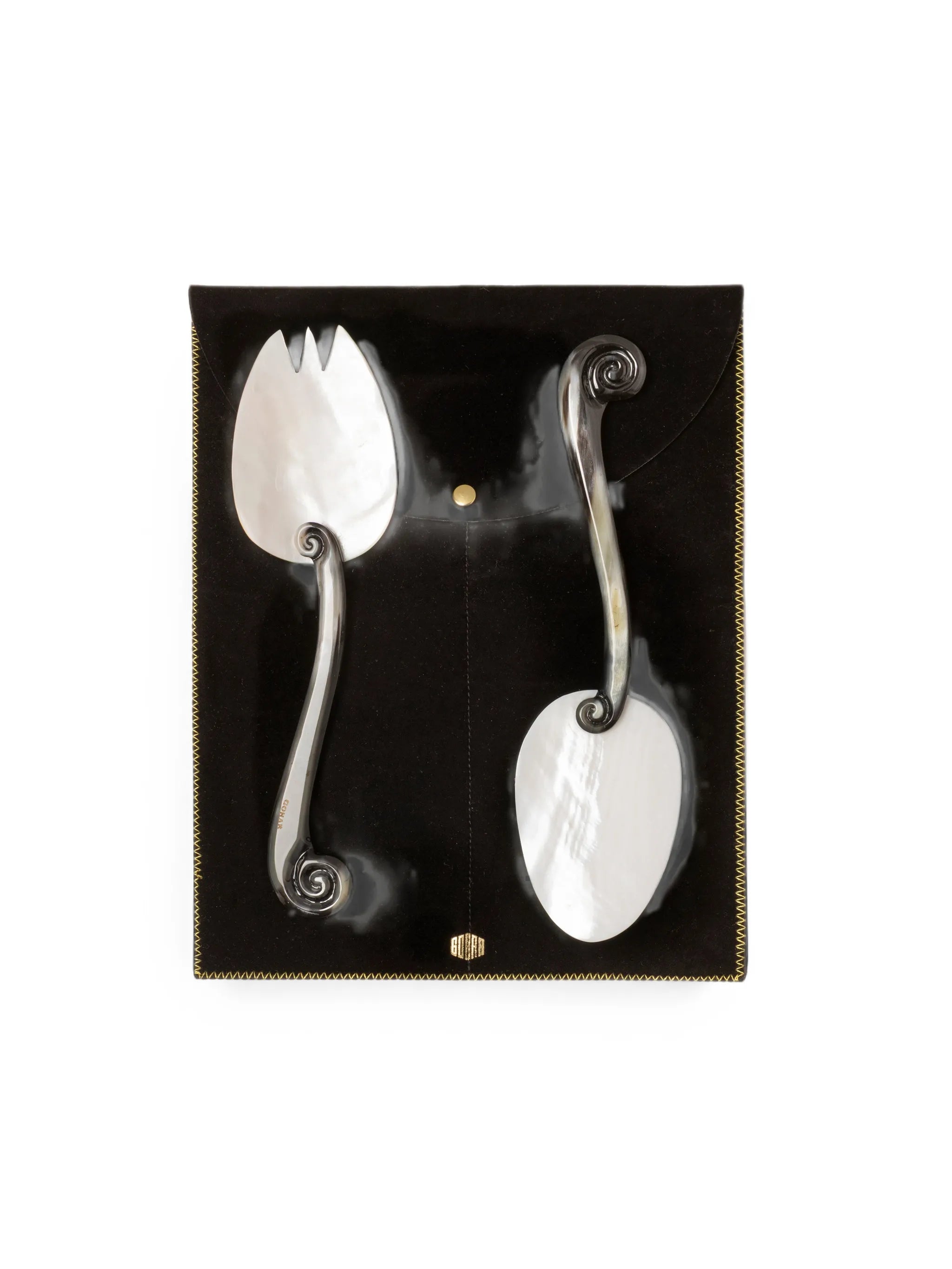 mother-of-pearl salad servers