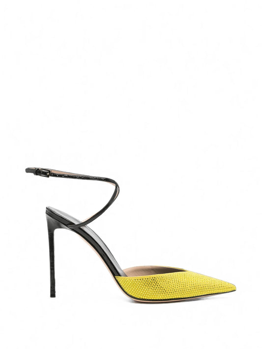 crystal-embellished leather pumps