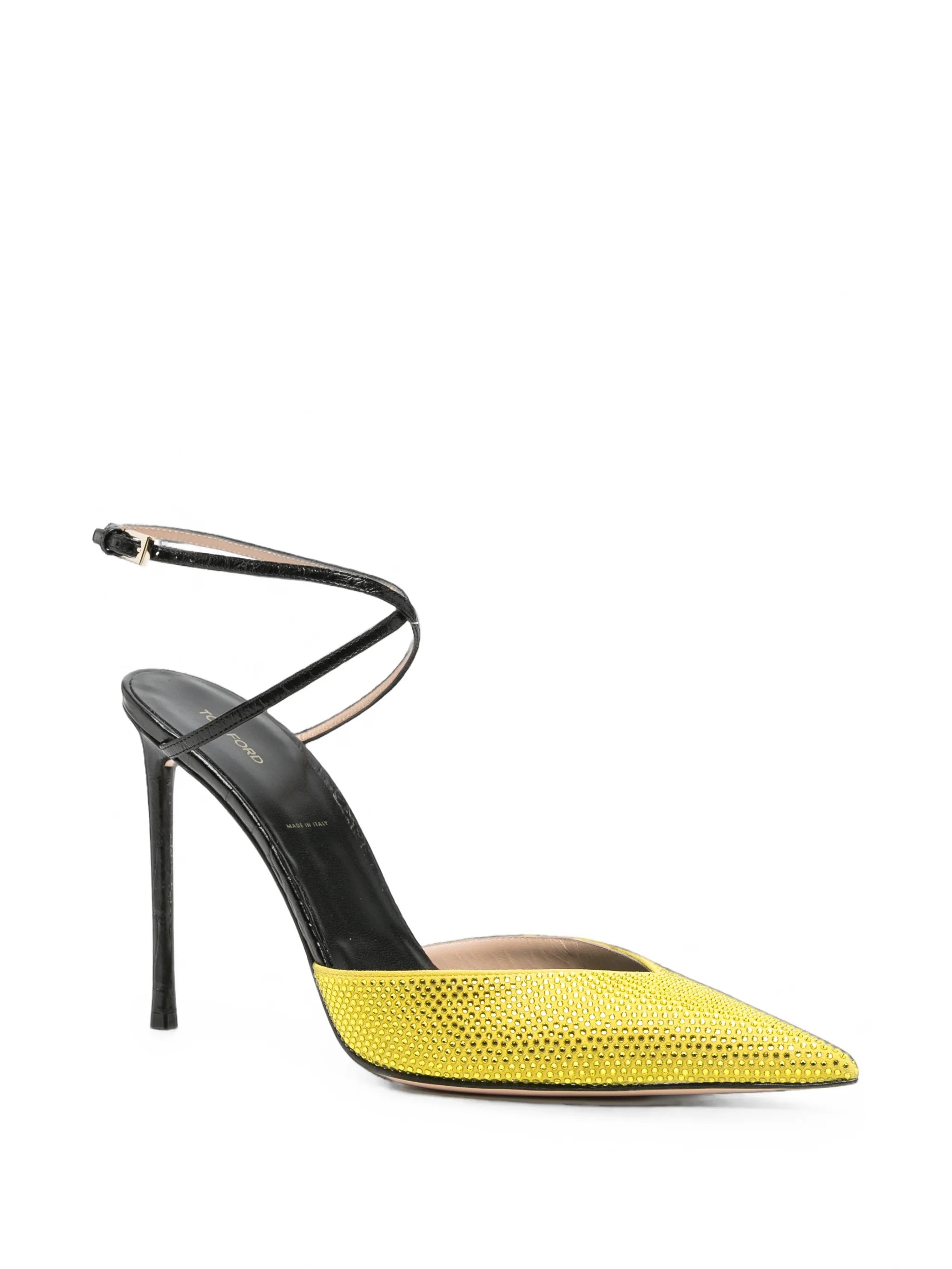 crystal-embellished leather pumps
