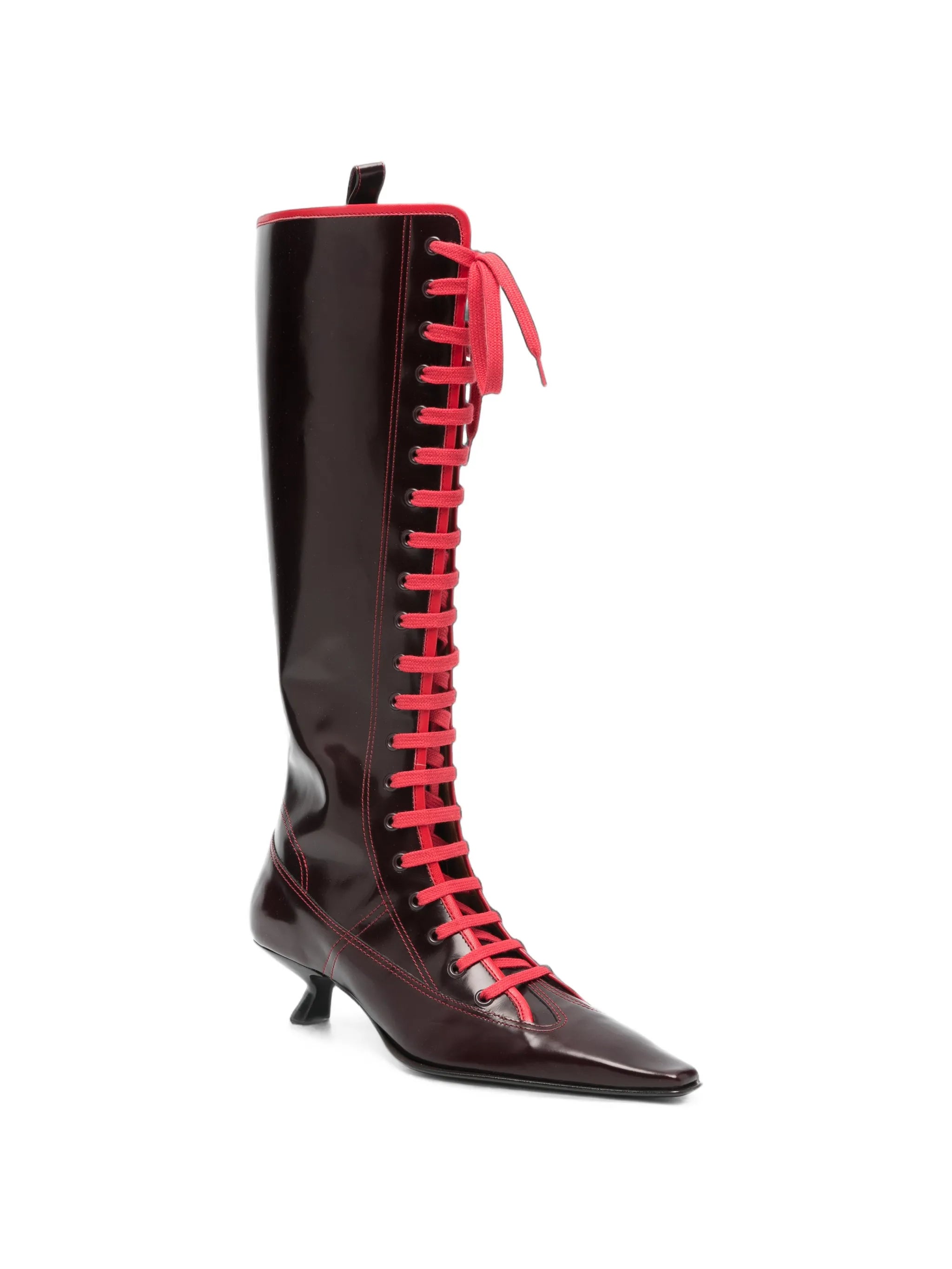 lace-up pointed-toe boots