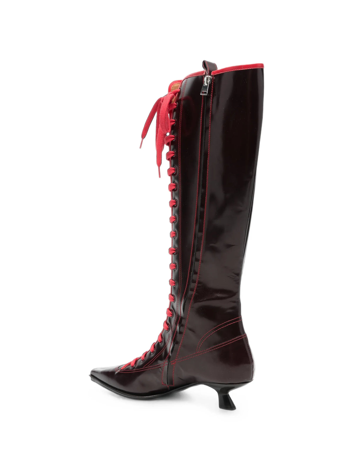 lace-up pointed-toe boots