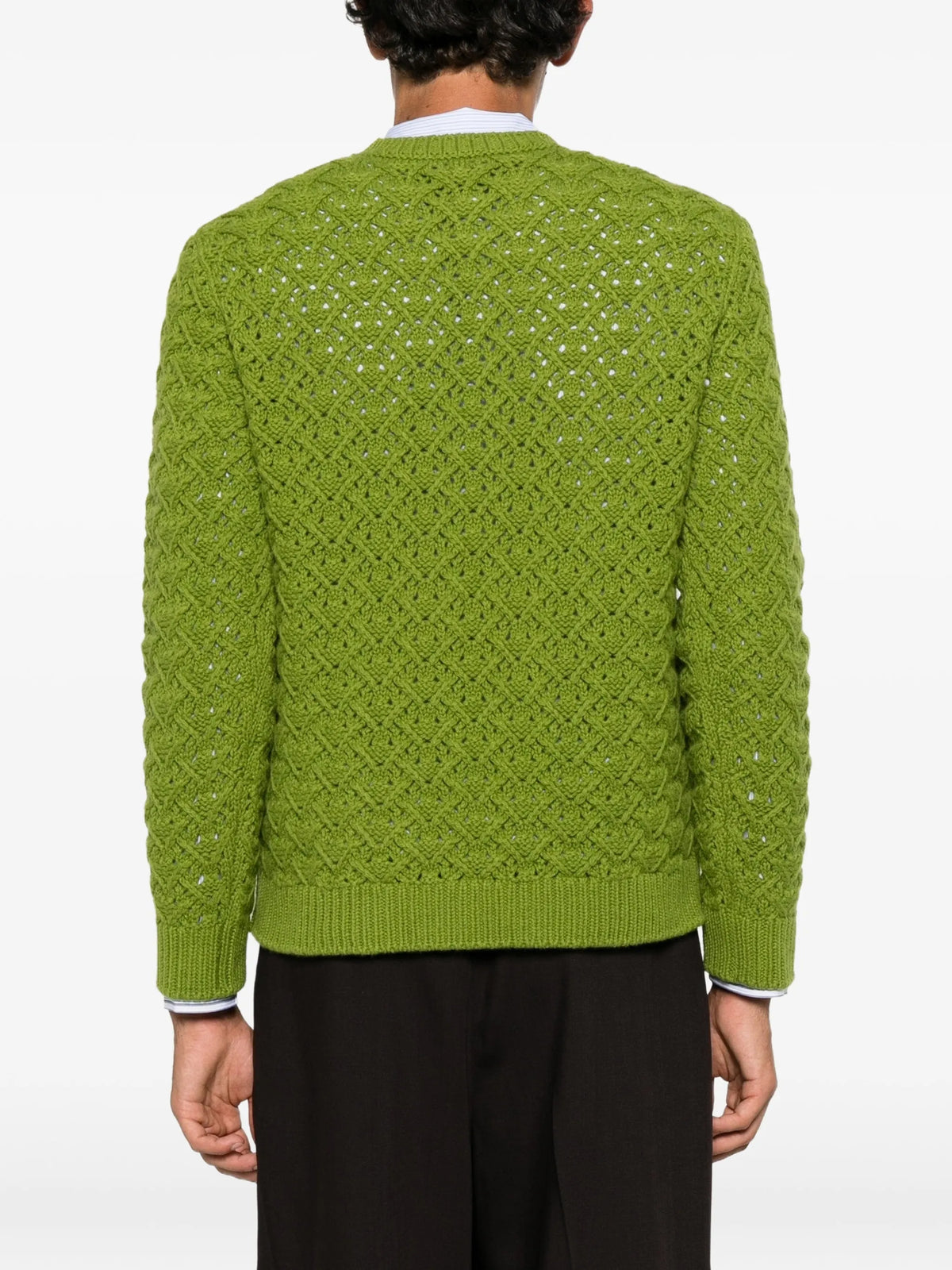 V-detail cable-knit sweater