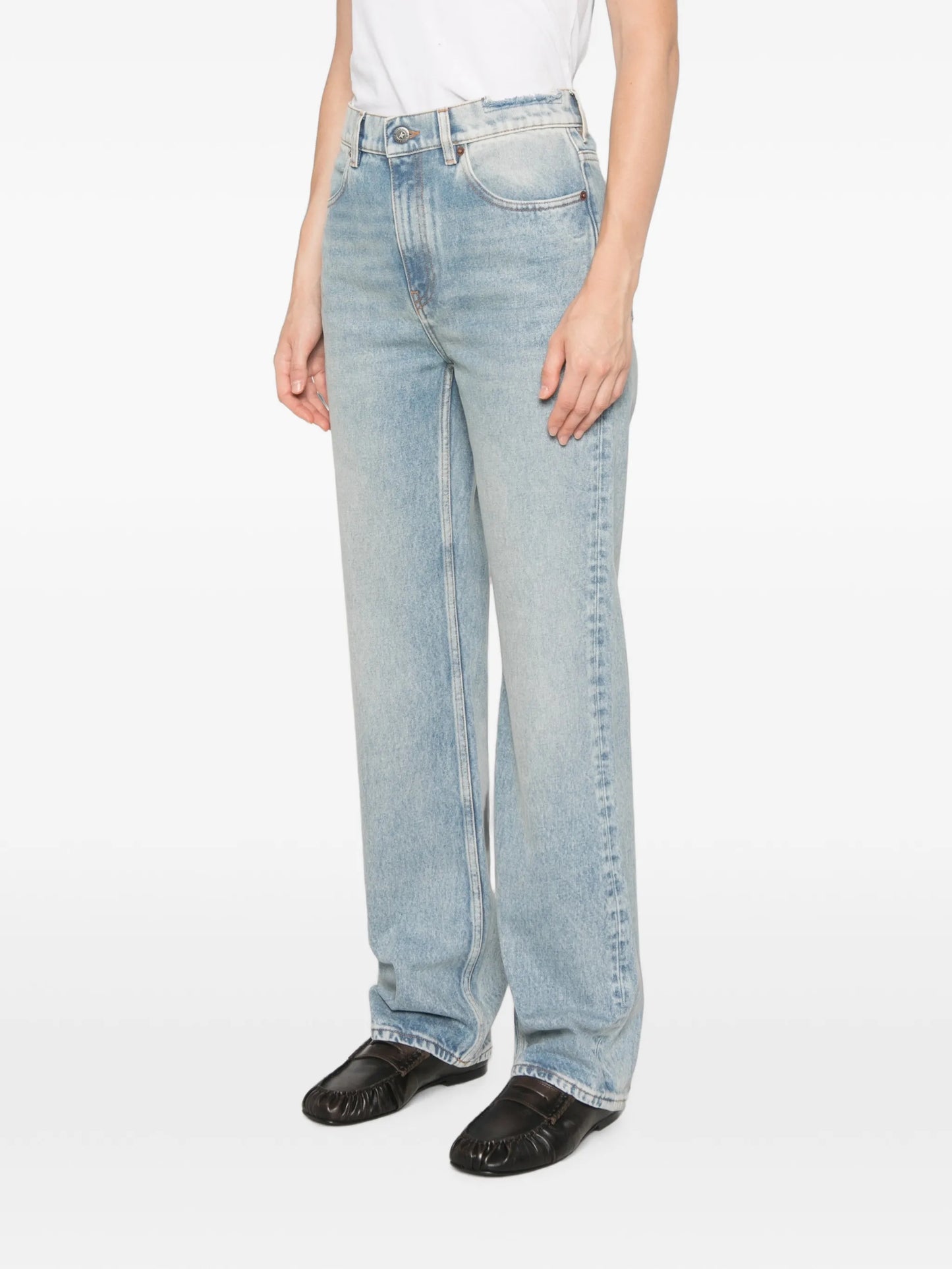 cotton straight-leg jeans