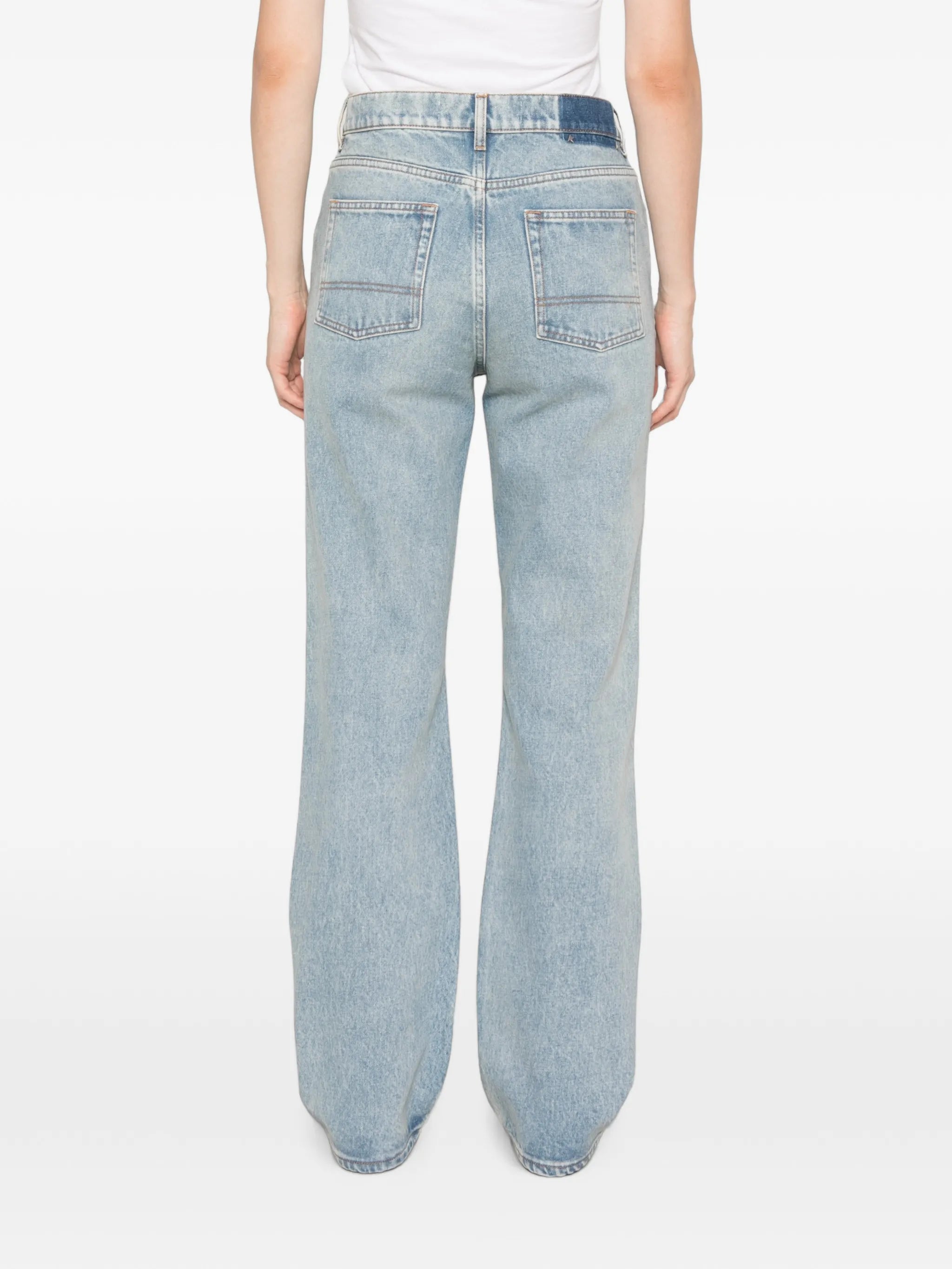 cotton straight-leg jeans