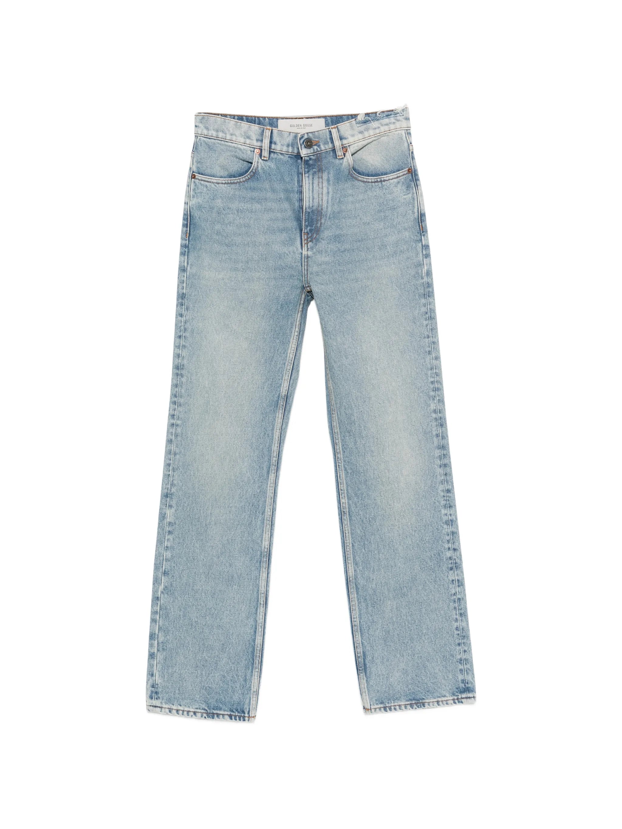 cotton straight-leg jeans