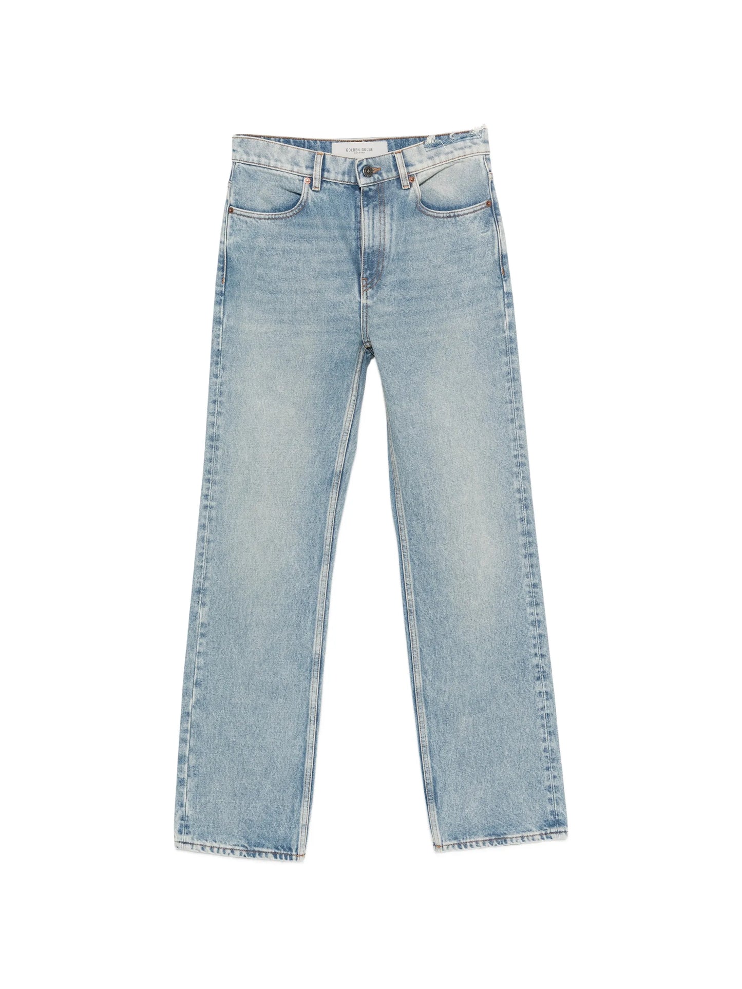 cotton straight-leg jeans