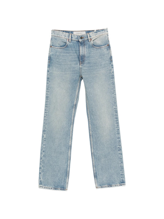 cotton straight-leg jeans