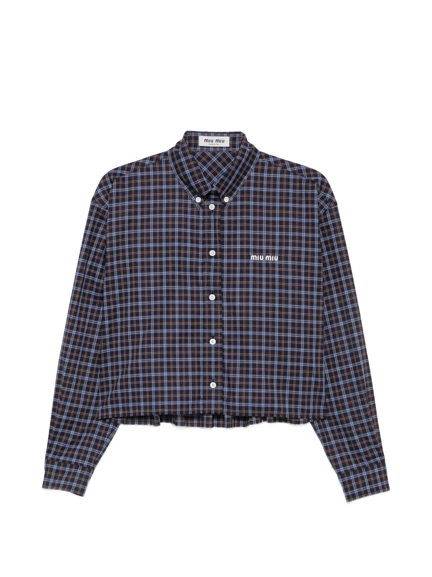 check-print logo-patch shirt
