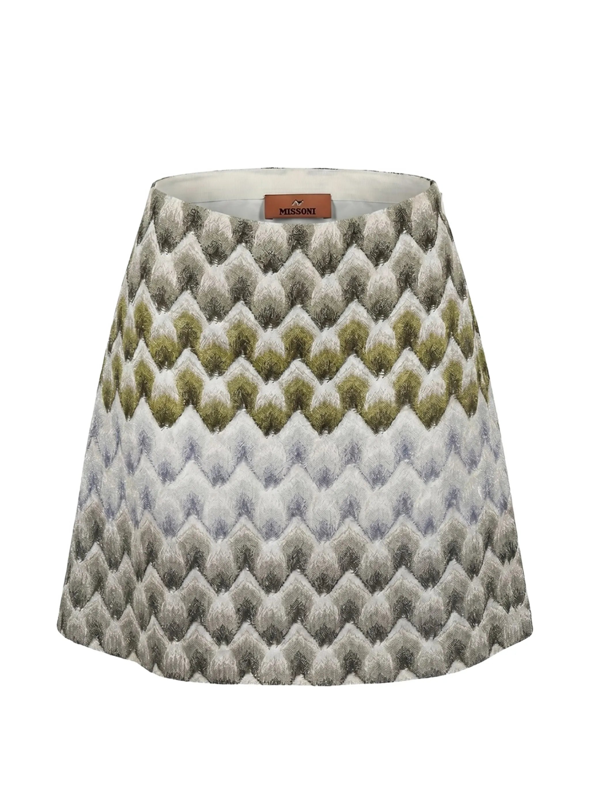zigzag-knit A-line mini skirt