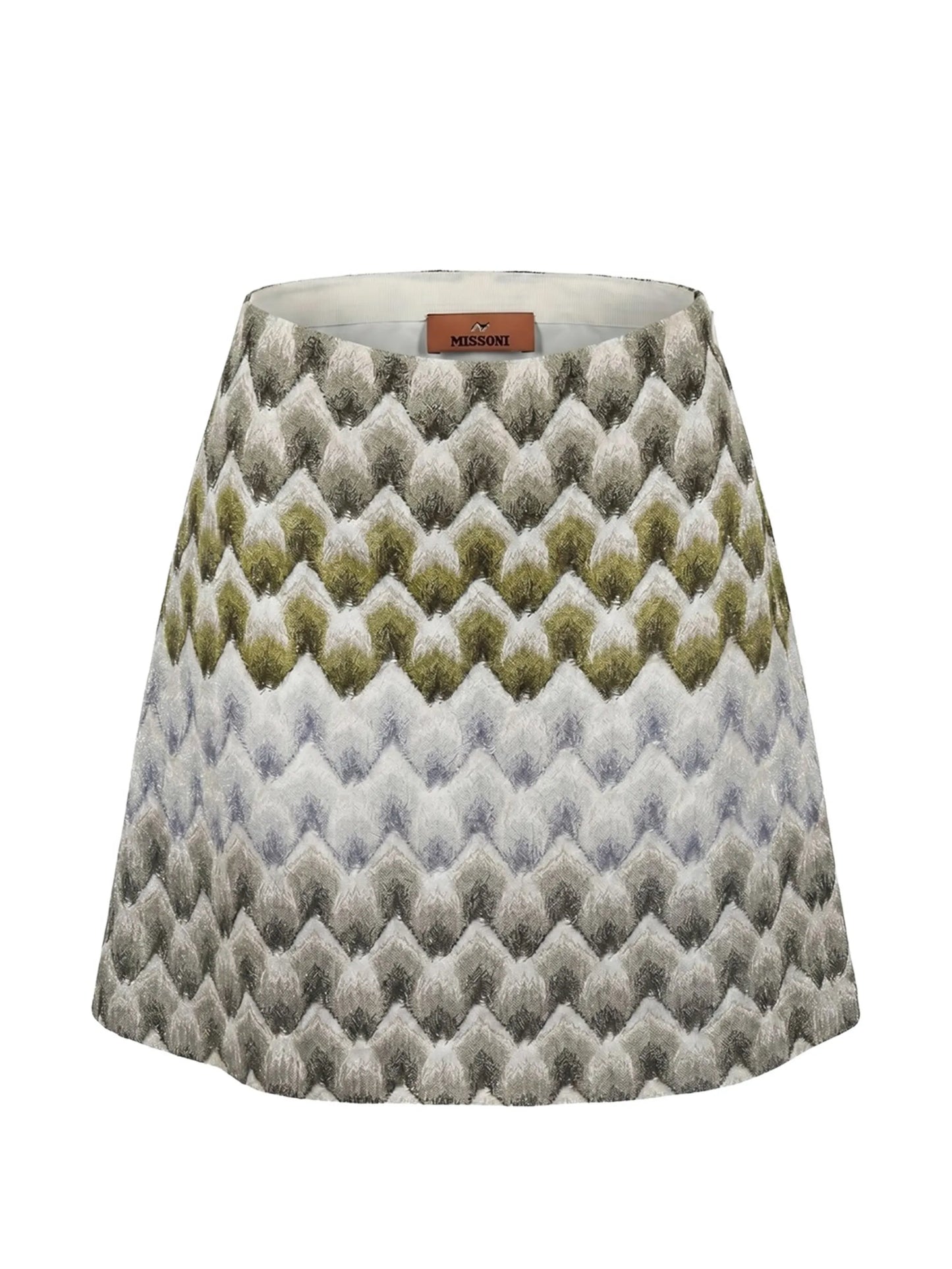 zigzag-knit A-line mini skirt