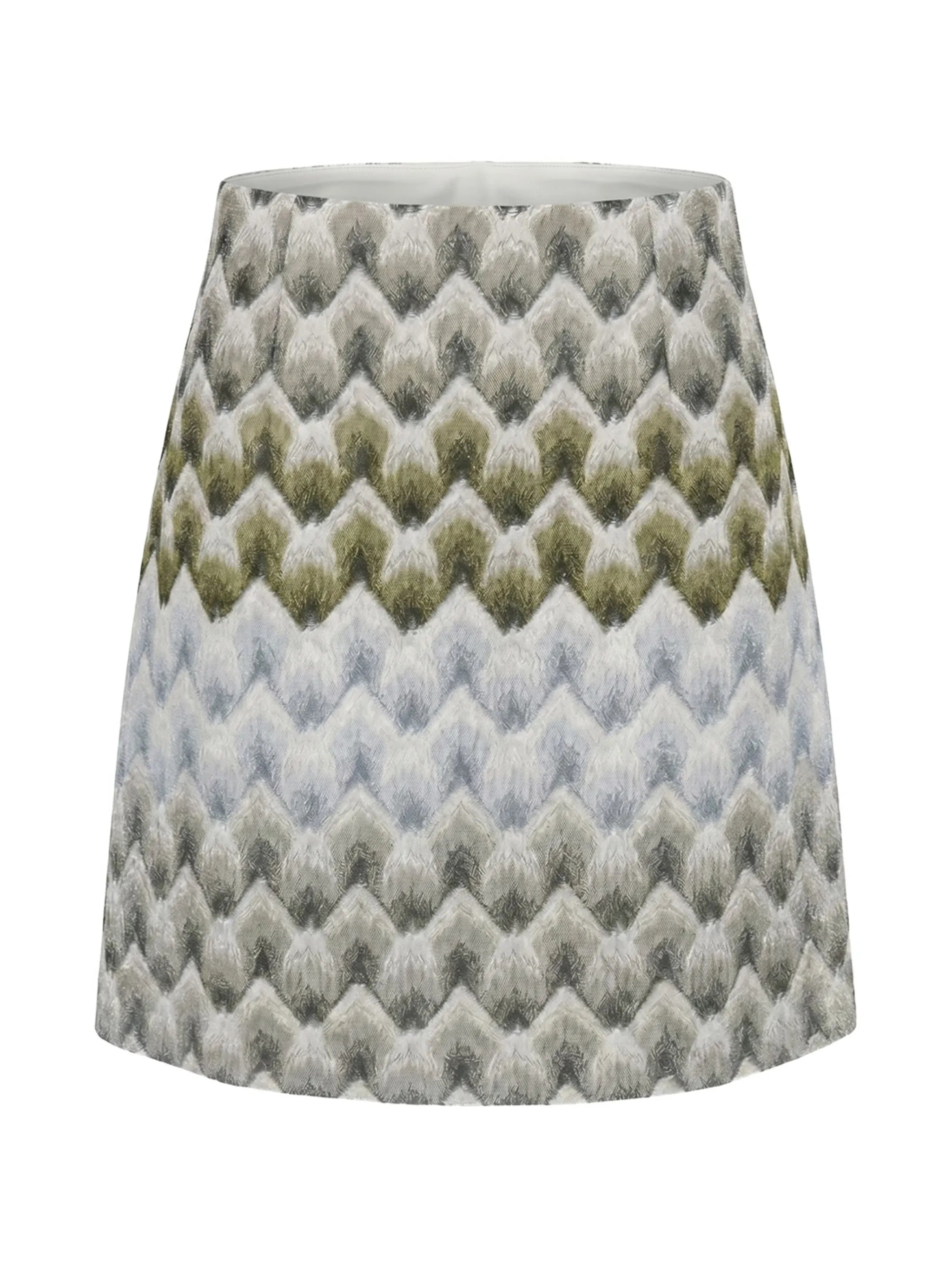 zigzag-knit A-line mini skirt