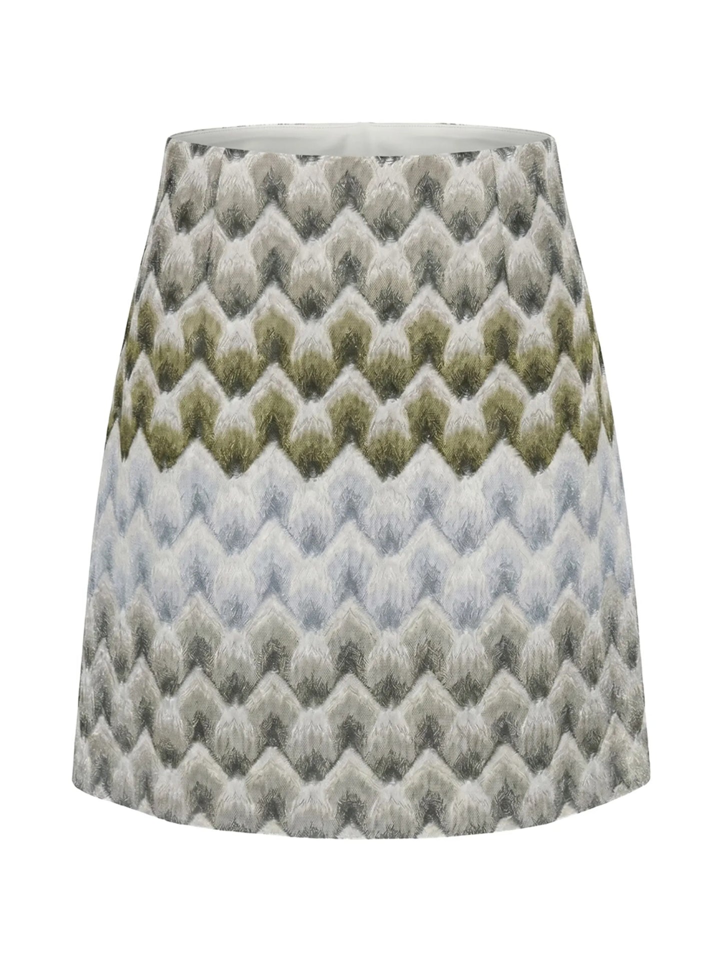 zigzag-knit A-line mini skirt