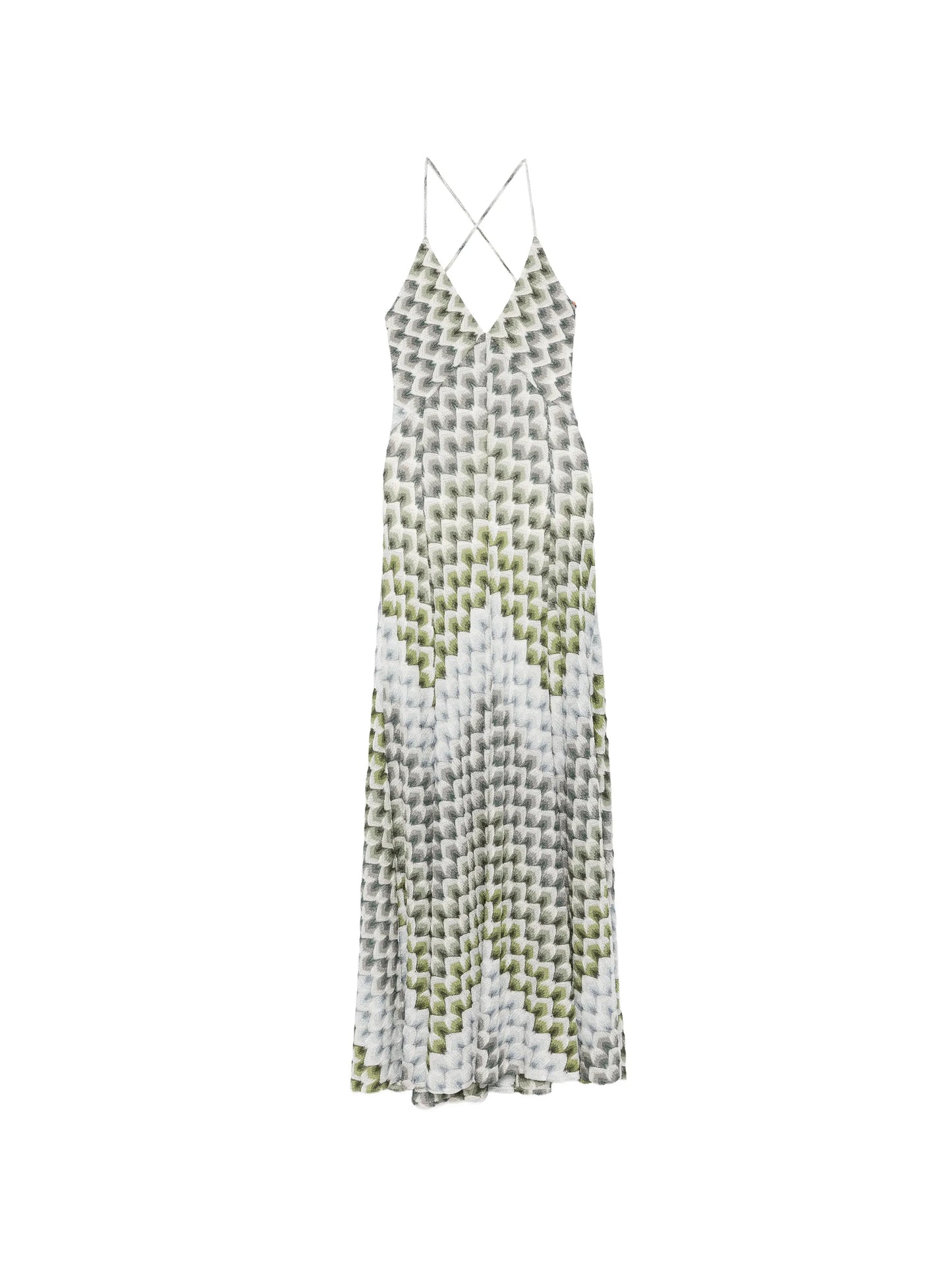 geometric-print halterneck maxi dress