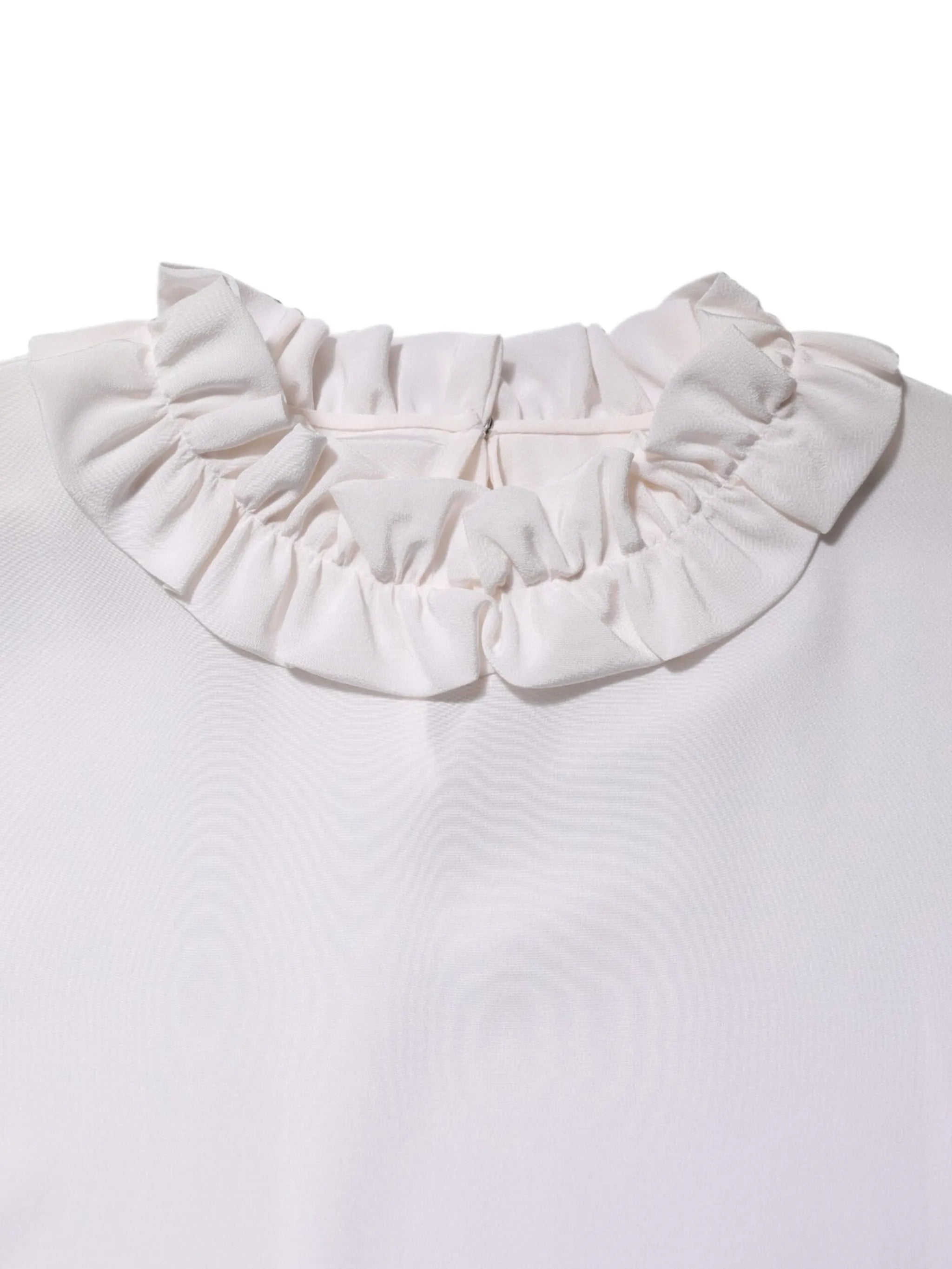 ruffle-trim silk blouse