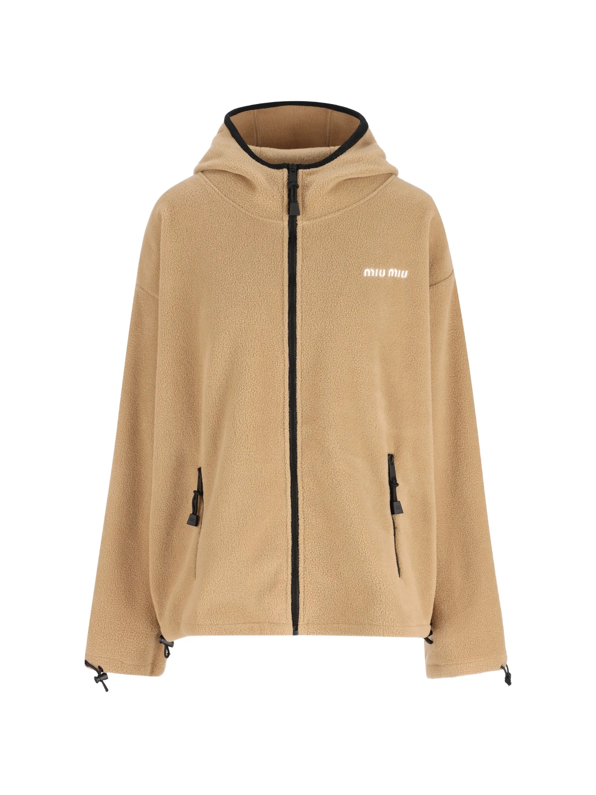 logo-embroidered zip-up hoodie
