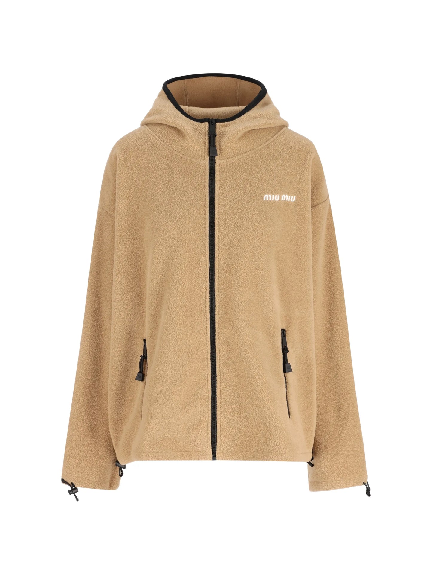 logo-embroidered zip-up hoodie