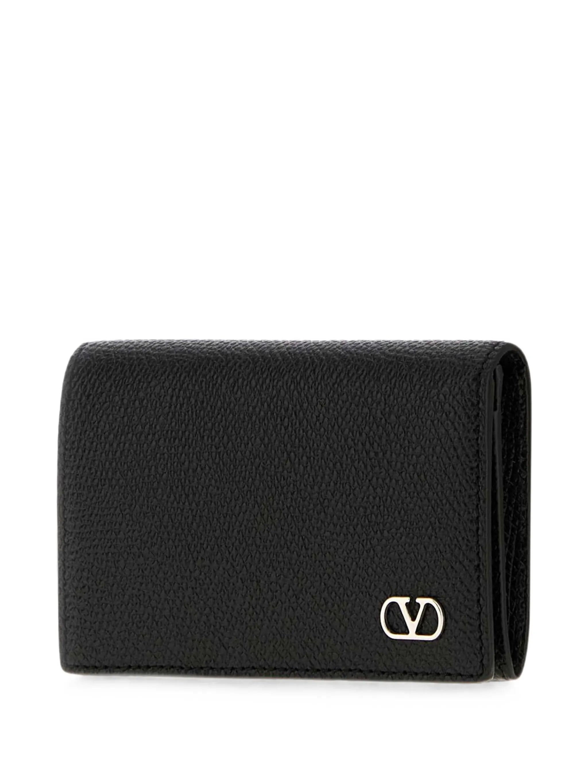 VLogo grain-leather wallet