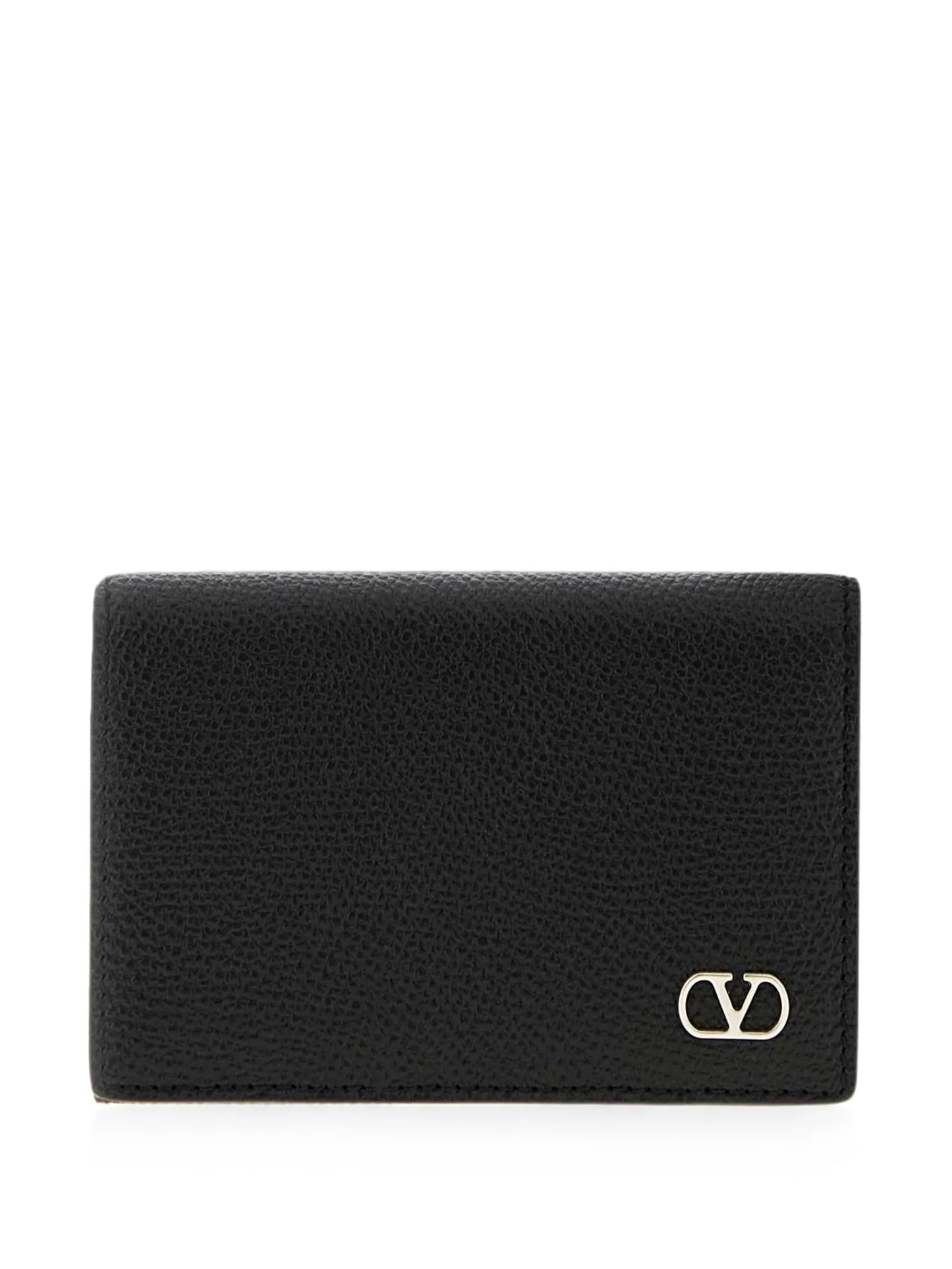 VLogo grain-leather wallet