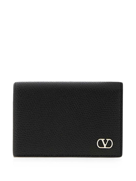 VLogo grain-leather wallet