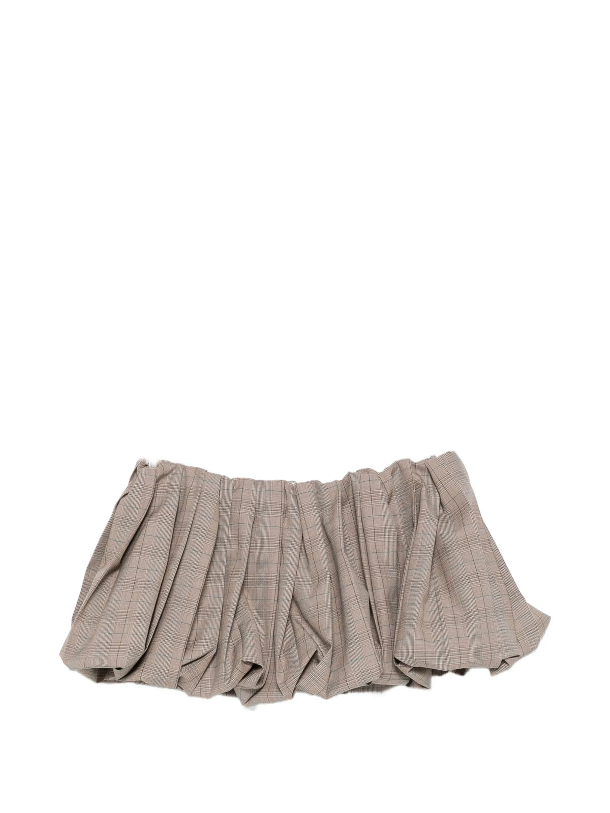 check-pattern pleated mini skirt