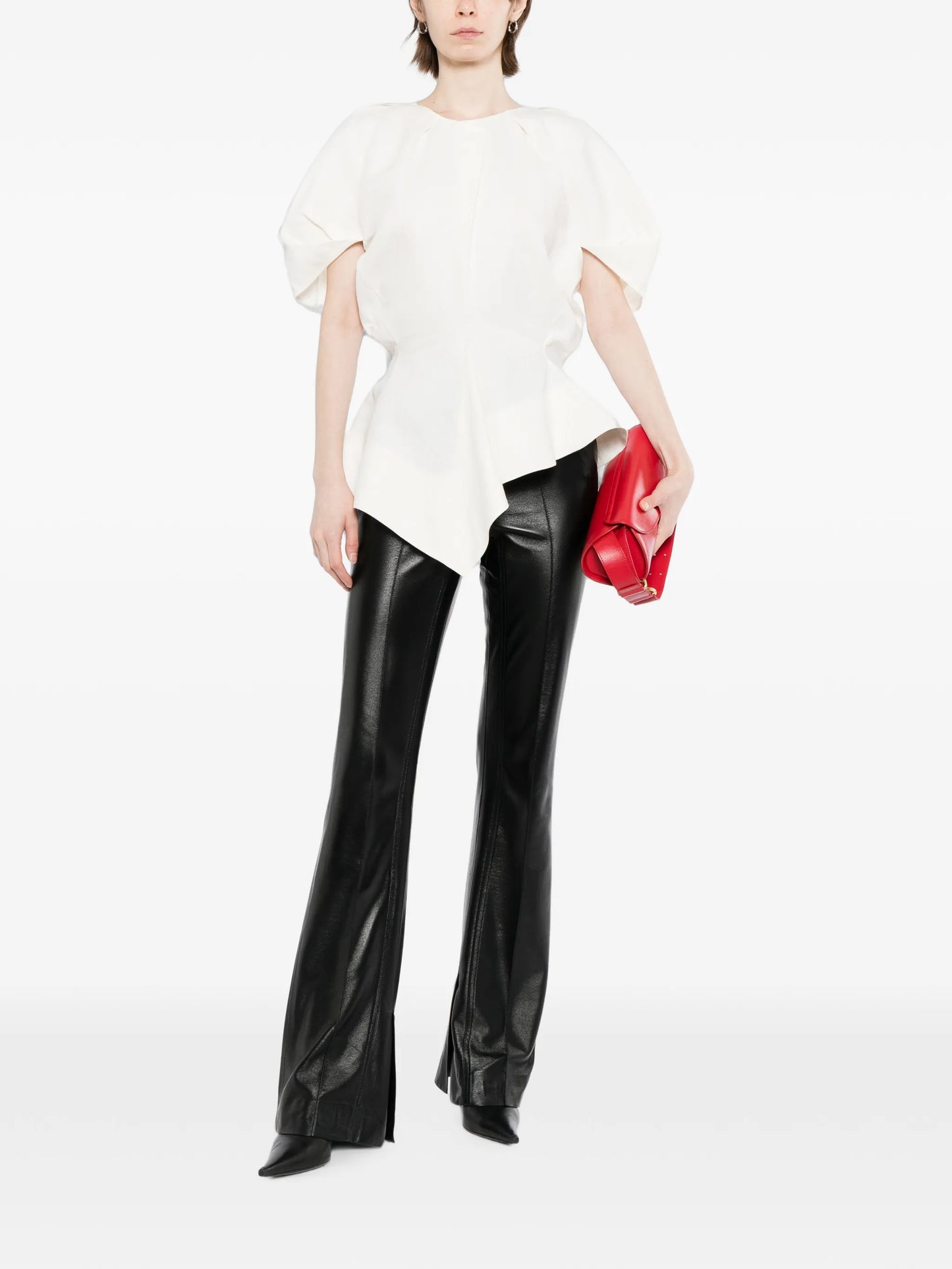 asymmetric peplum blouse