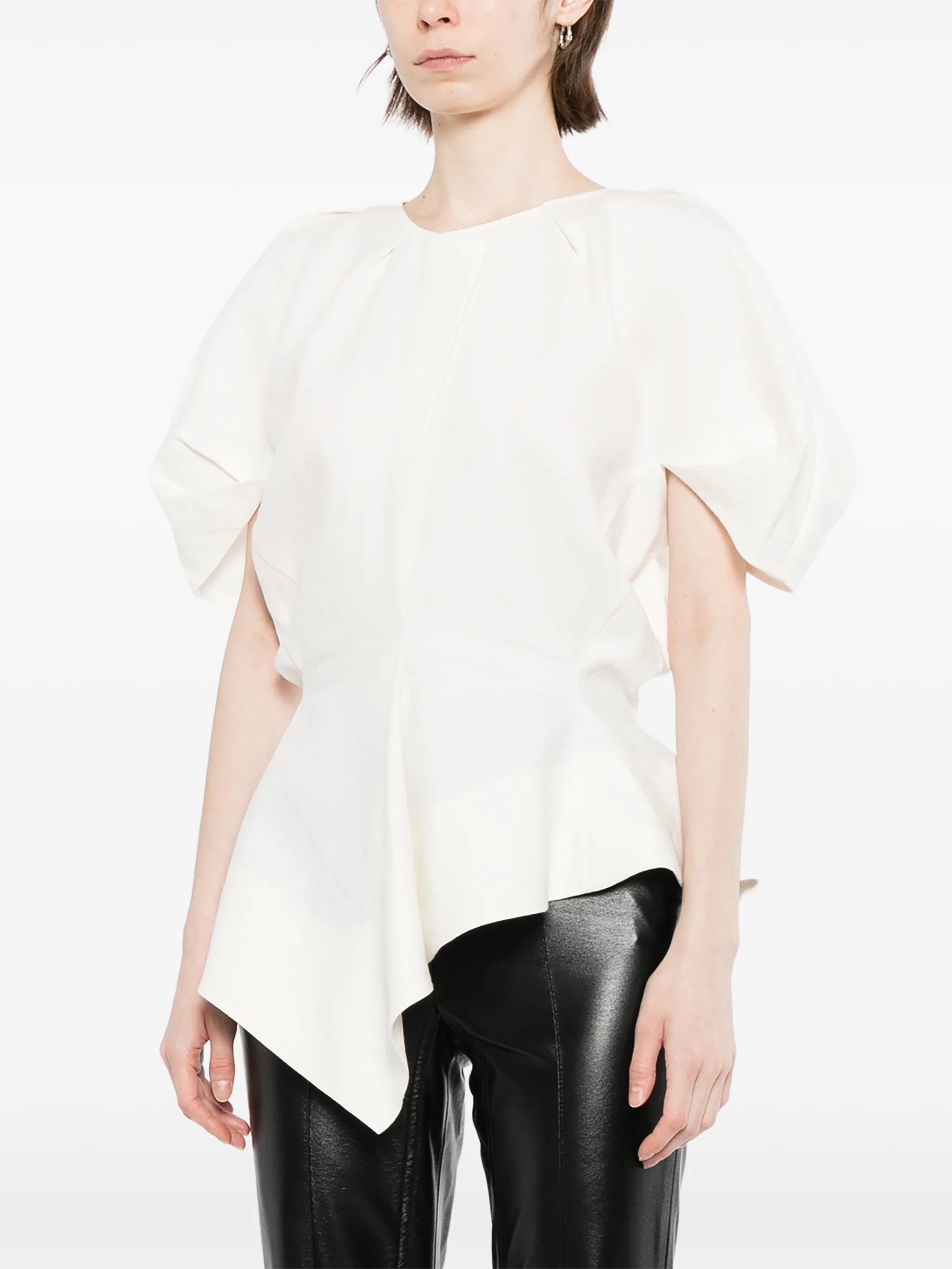 asymmetric peplum blouse