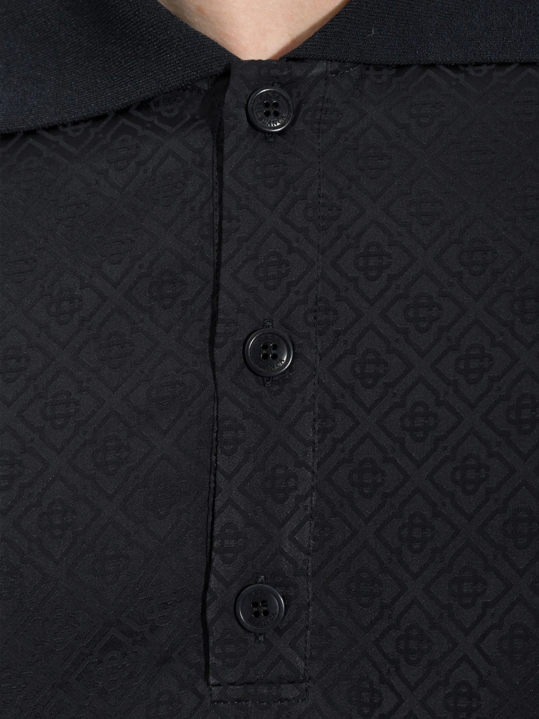 monogram-jacquard polo shirt