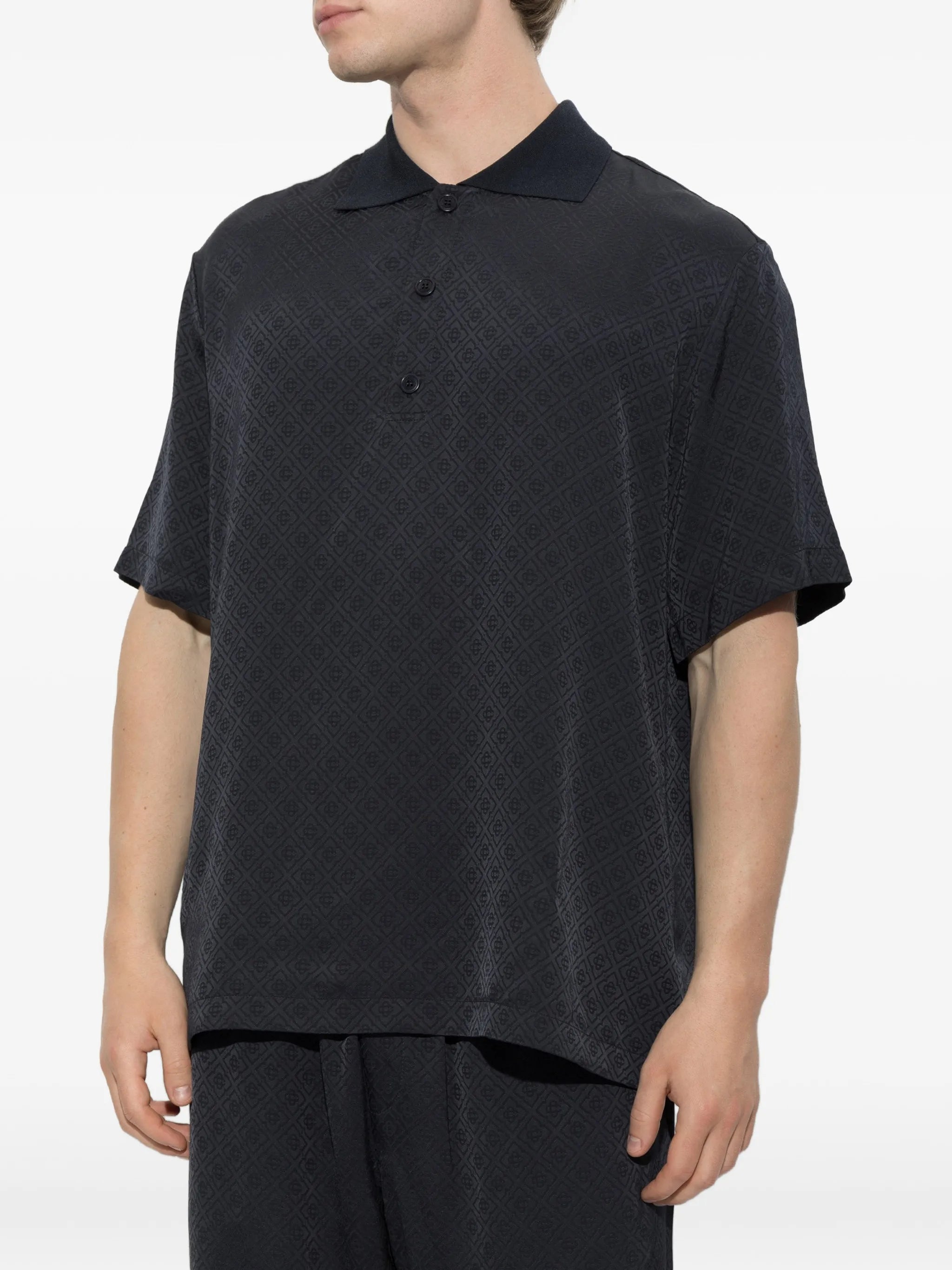 monogram-jacquard polo shirt