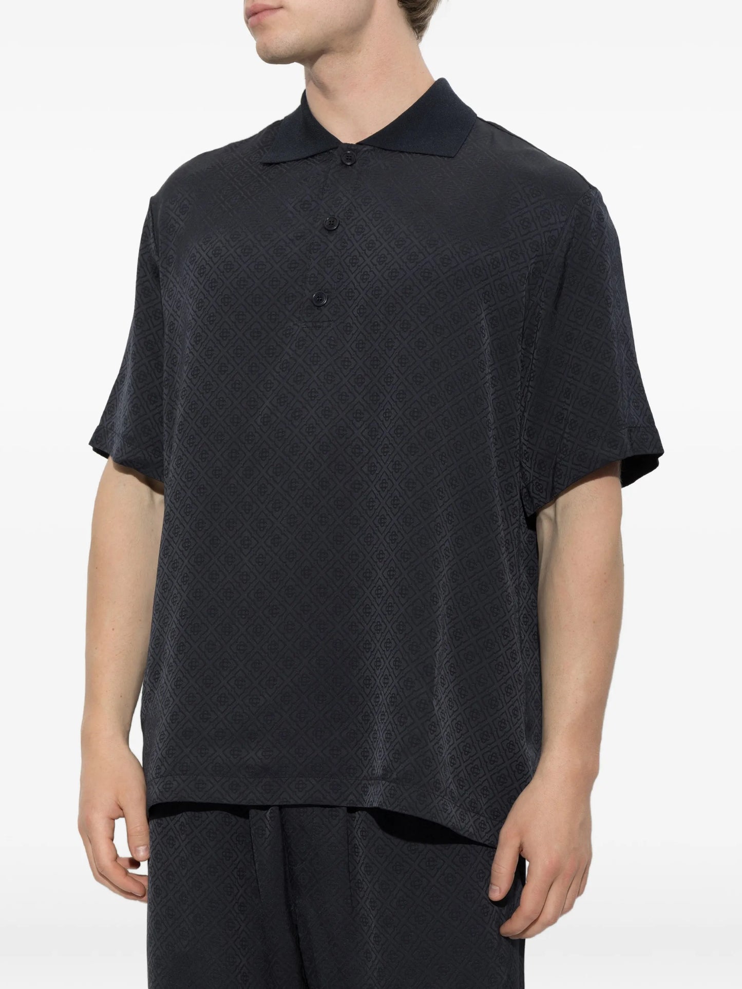 monogram-jacquard polo shirt