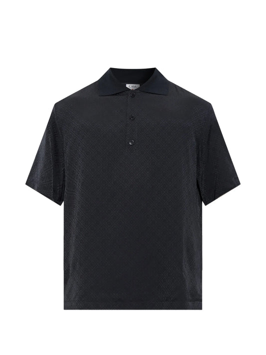 monogram-jacquard polo shirt