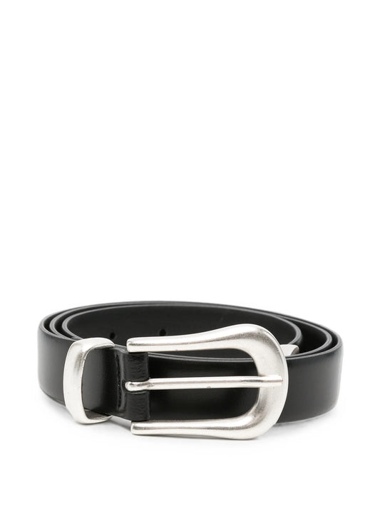 buckle-fastening leather belt