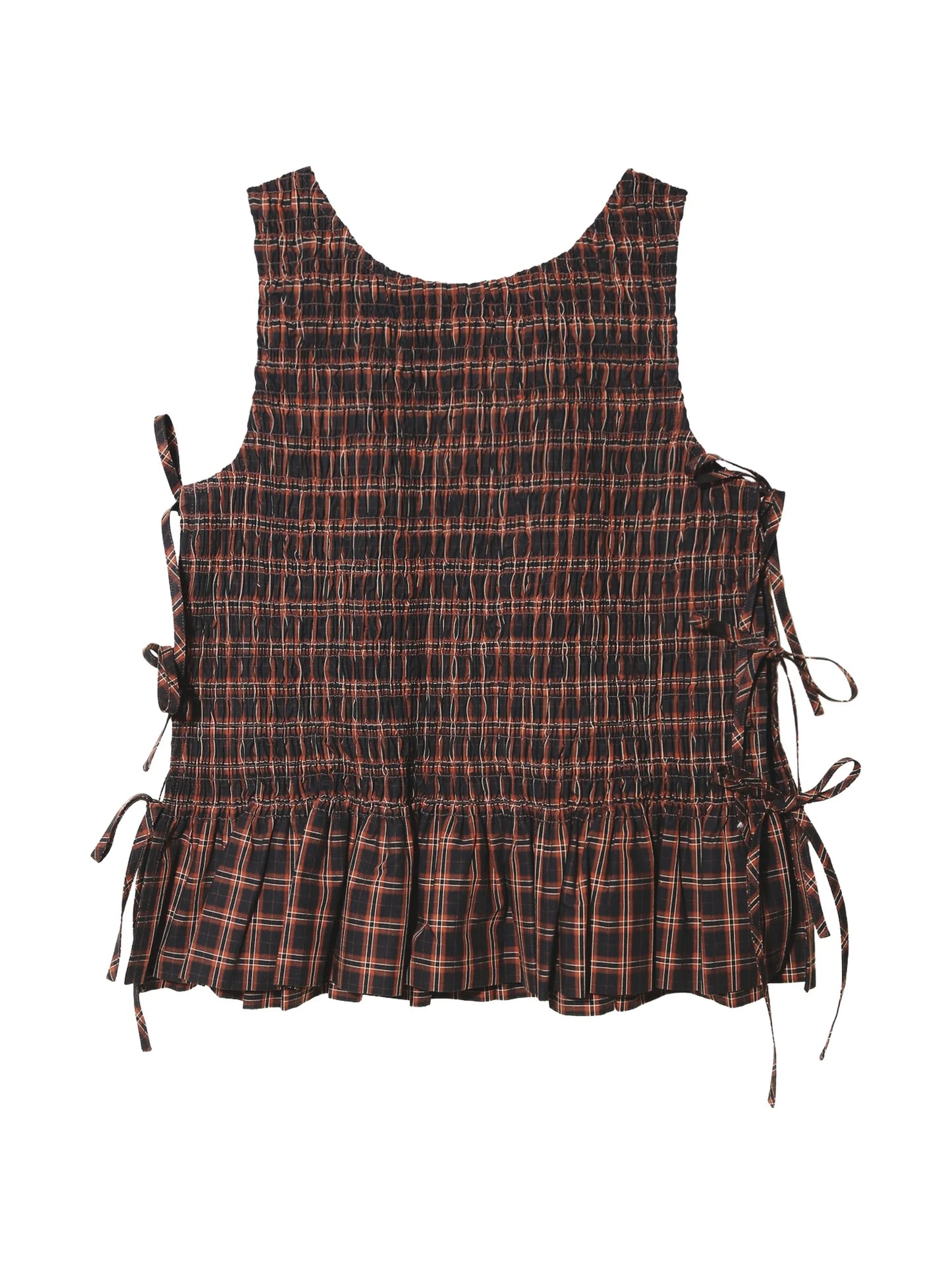 smocked checked top