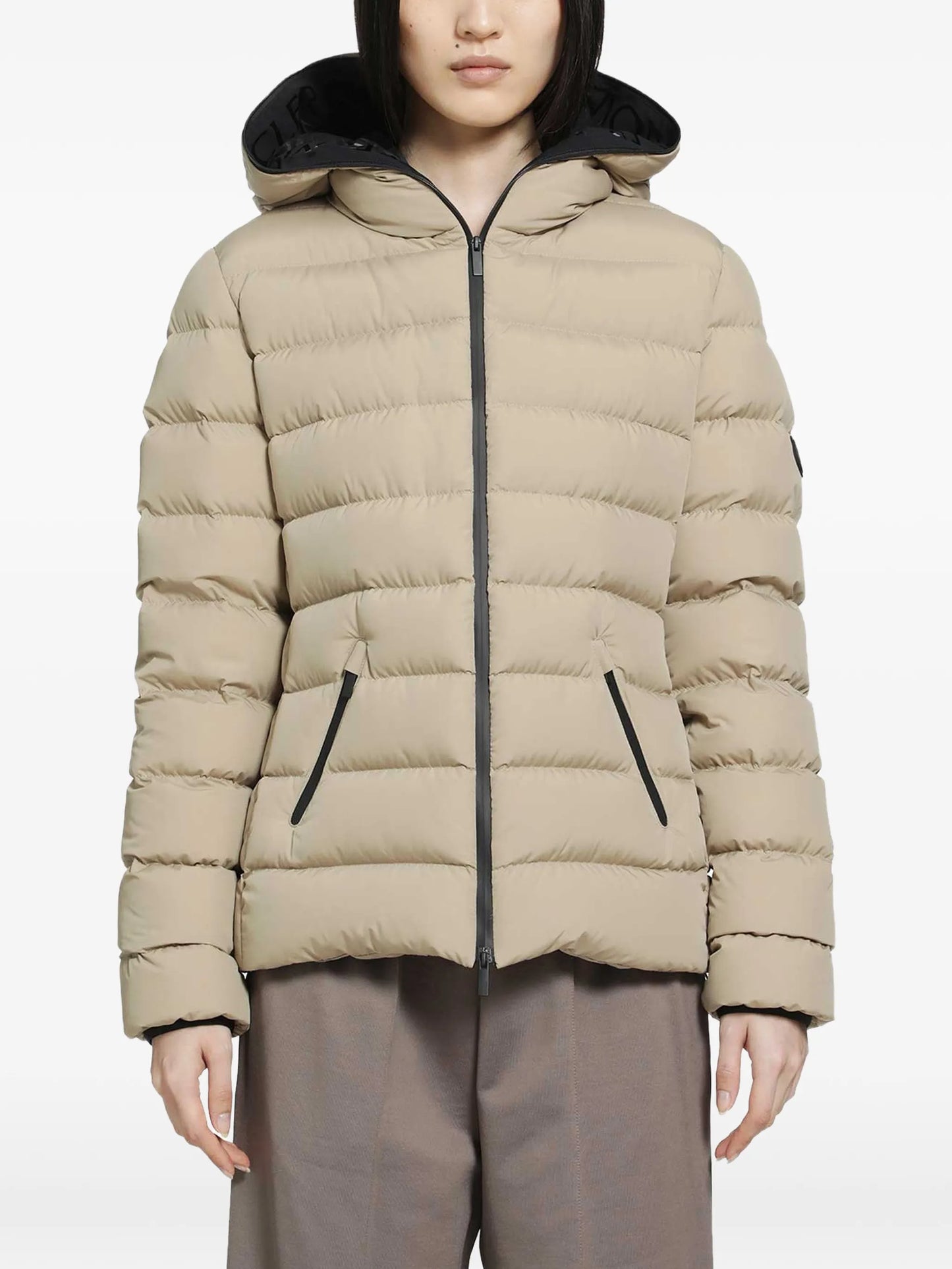 padded logo-patch jacket