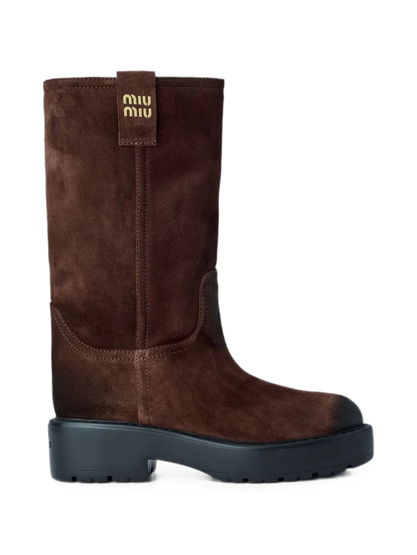 round-toe suede boots
