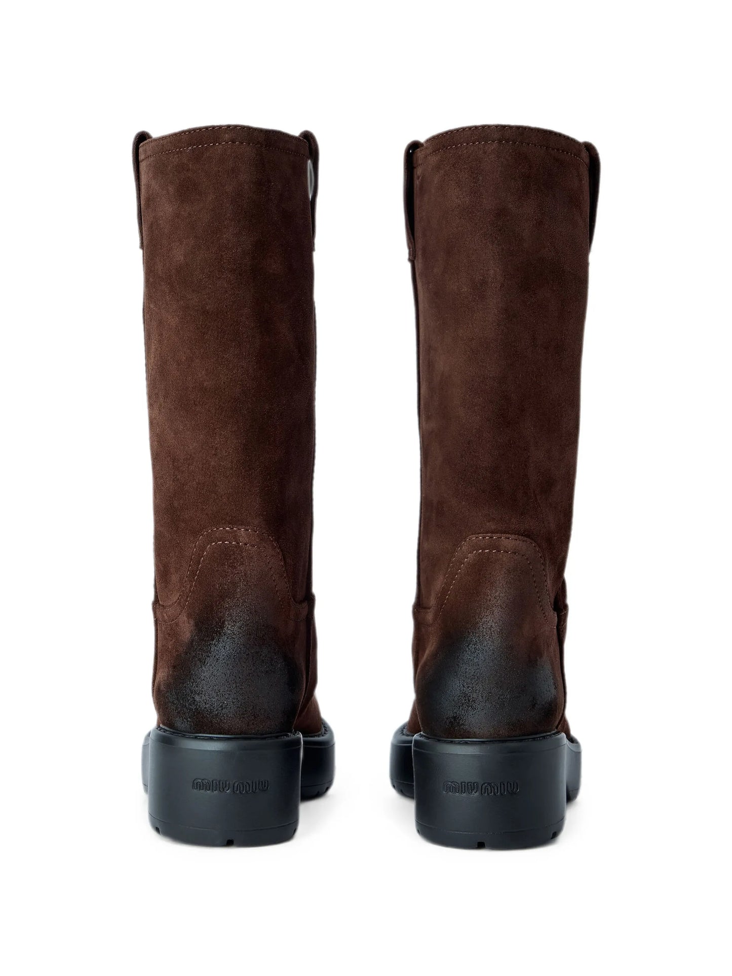 round-toe suede boots