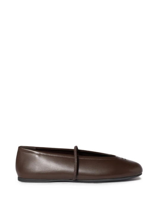 logo-embossed ballet flats