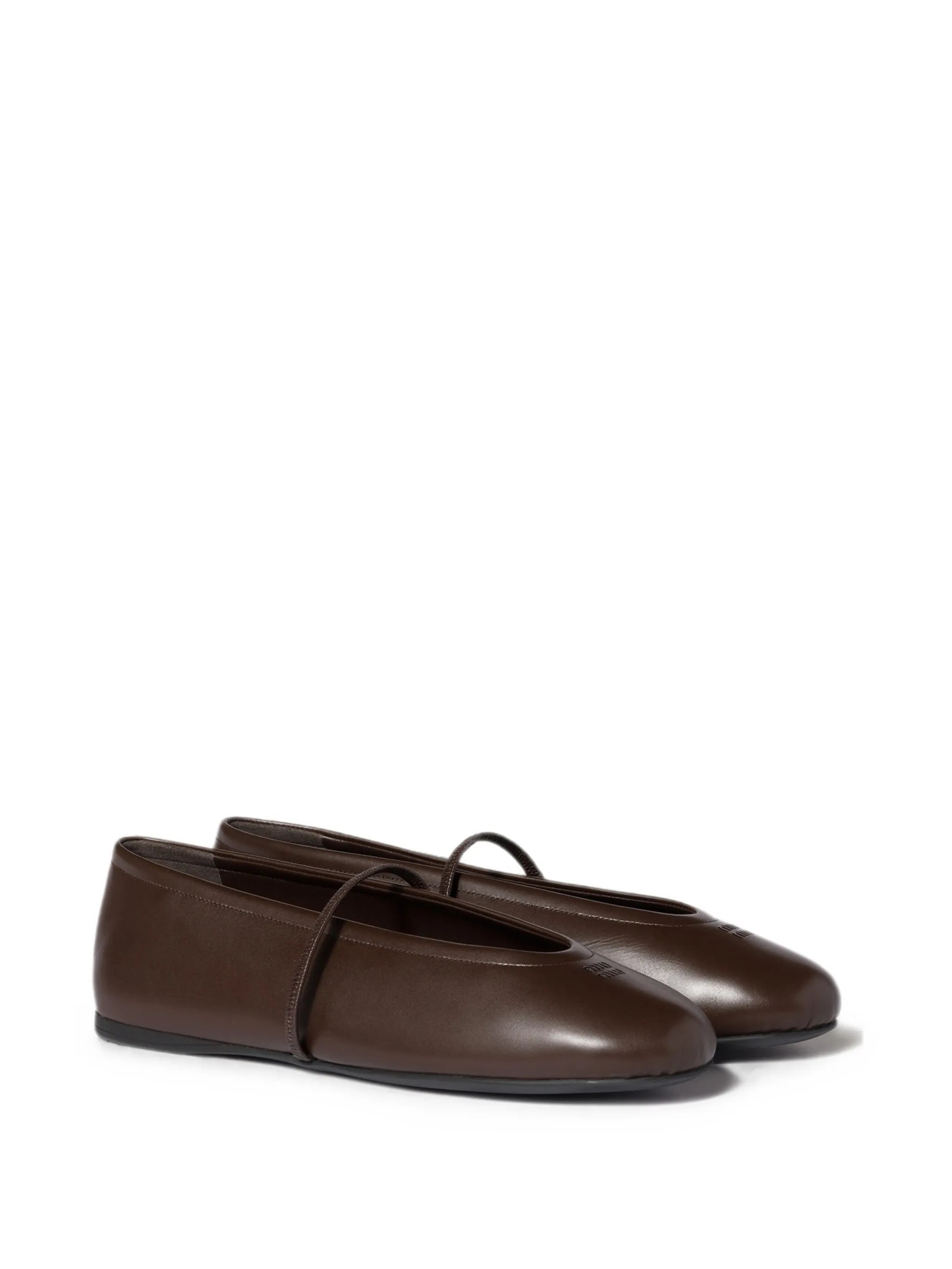 logo-embossed ballet flats