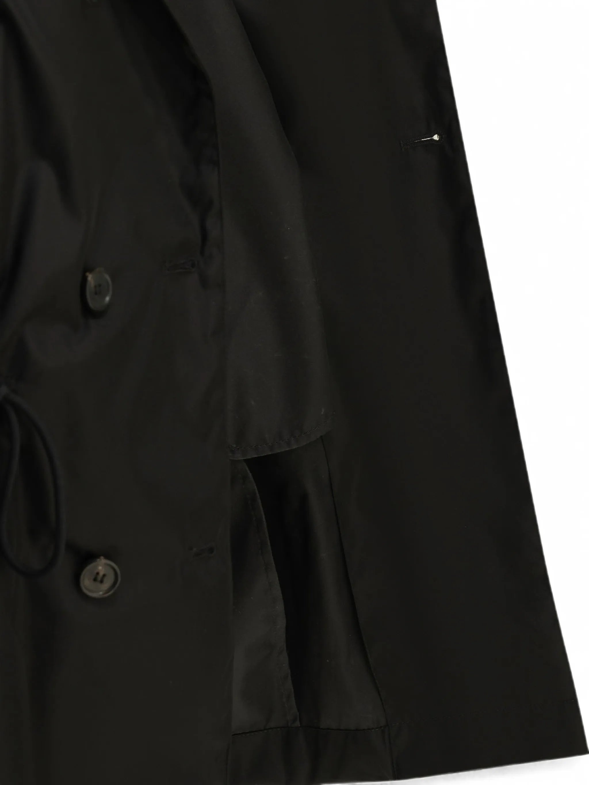 double-breasted drawstring coat