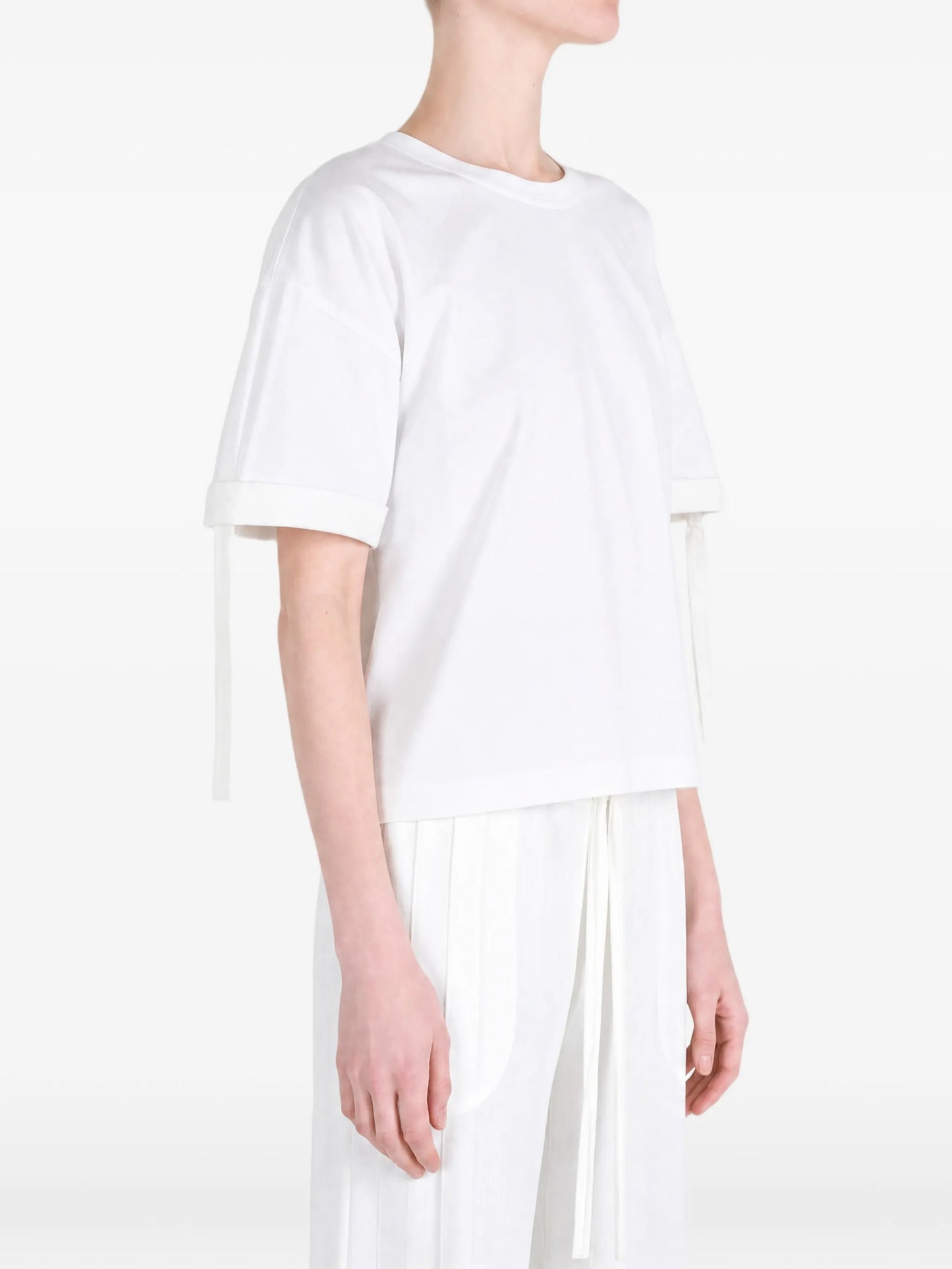 logo-embroidered sleeve-detail T-shirt