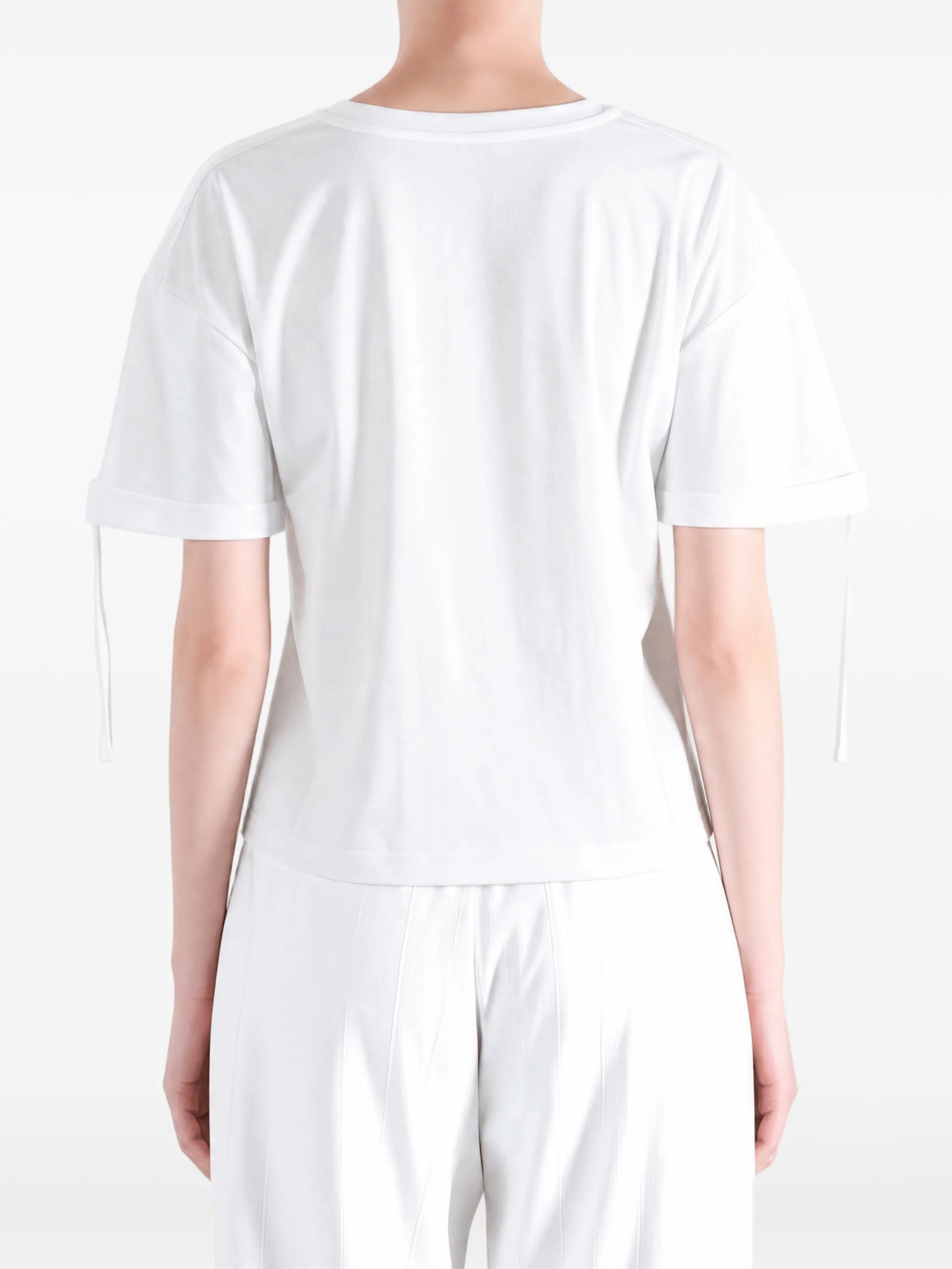 logo-embroidered sleeve-detail T-shirt