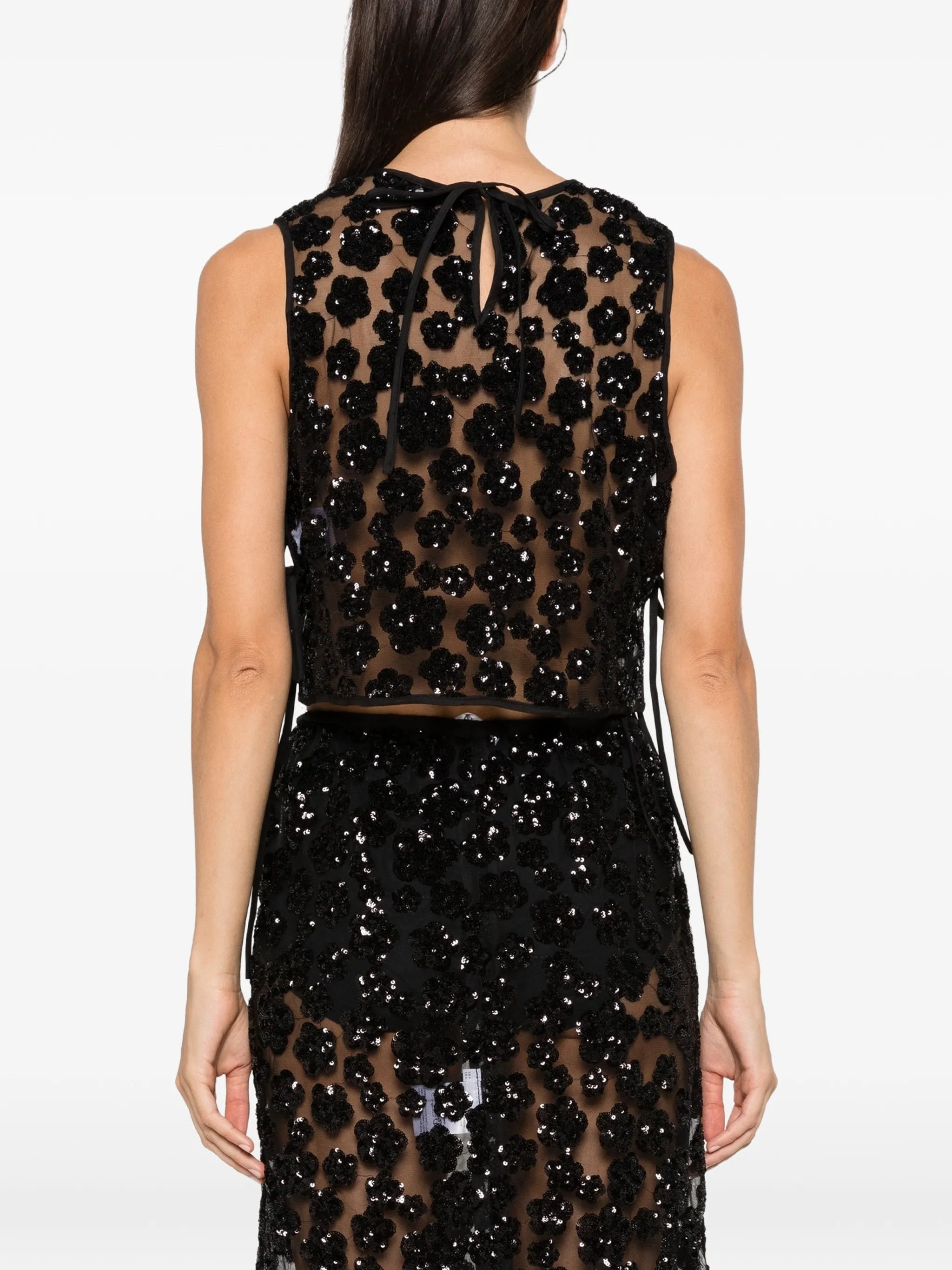Feeba sequin-embellished floral top