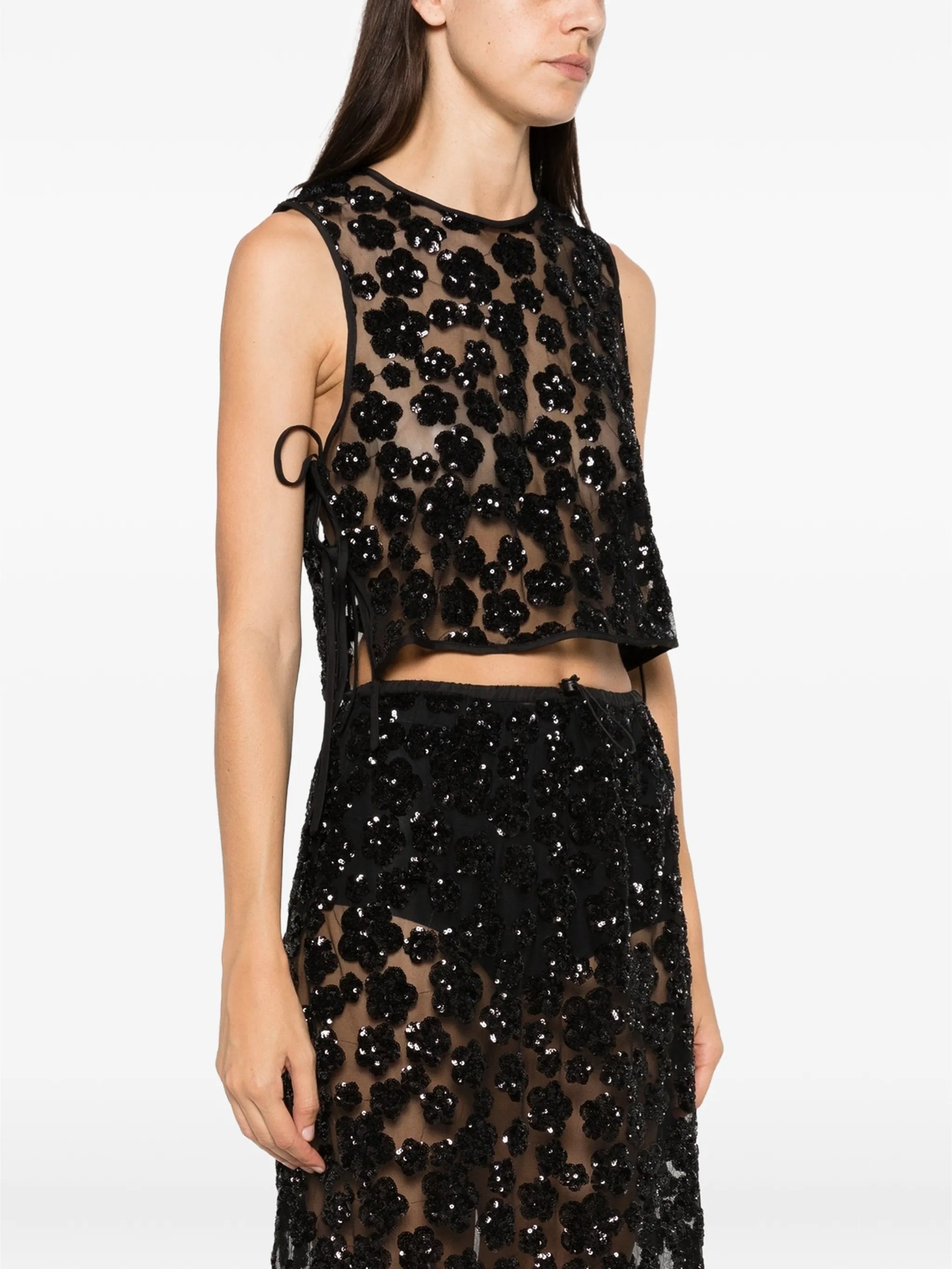 Feeba sequin-embellished floral top