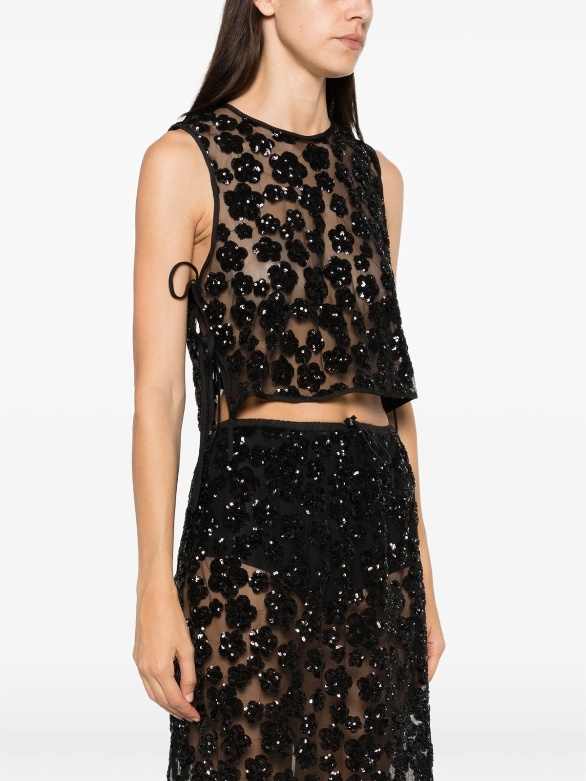 Feeba sequin-embellished floral top