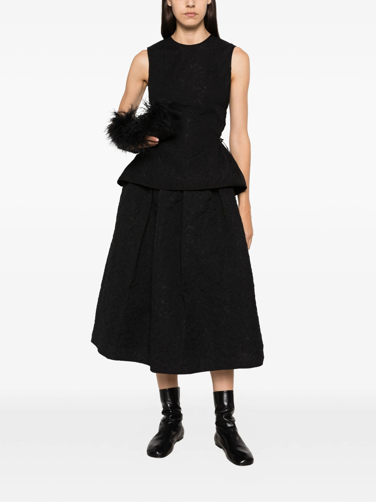 Bala textured midi skirt