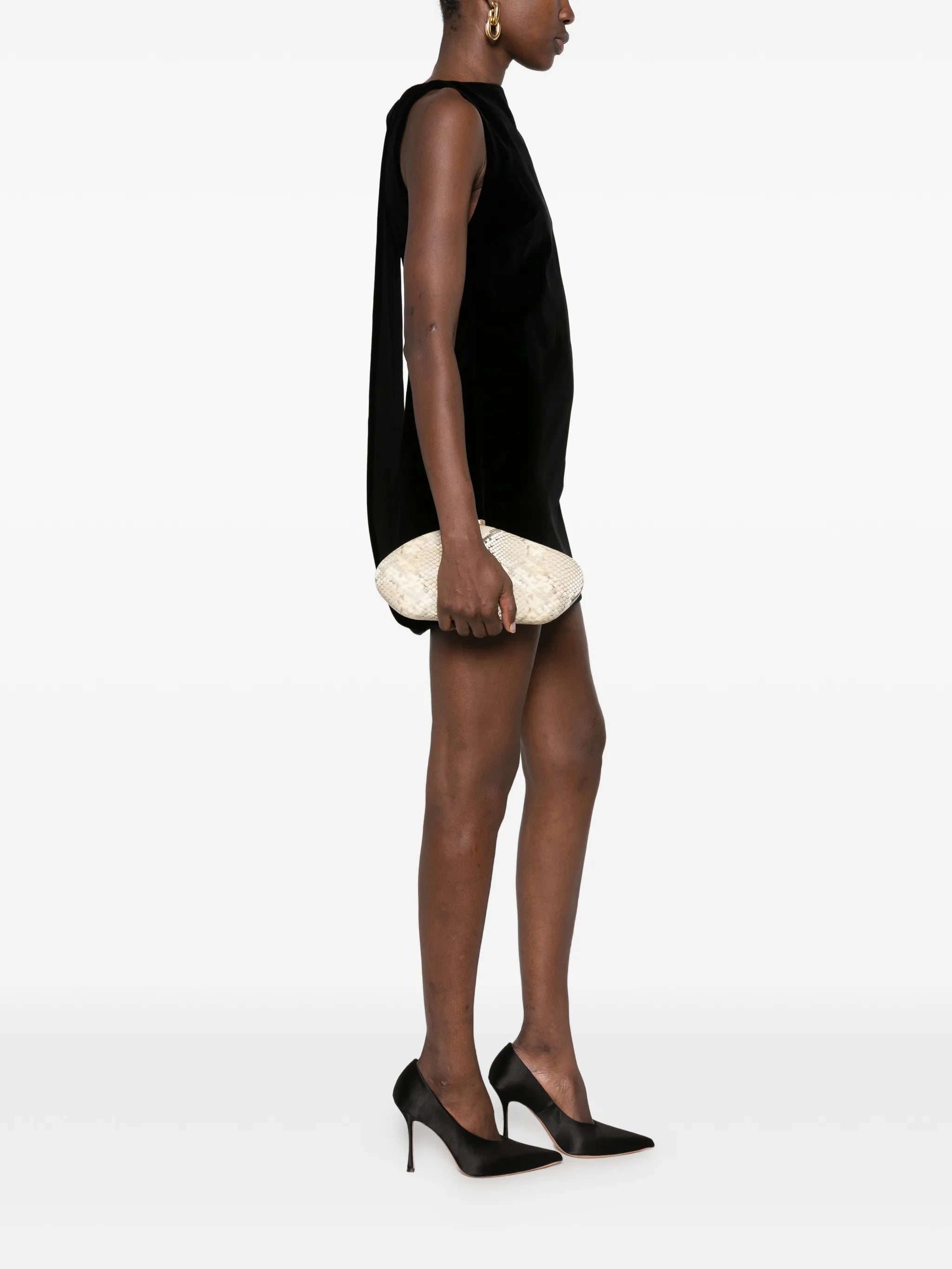Sable mantle-back mini dress