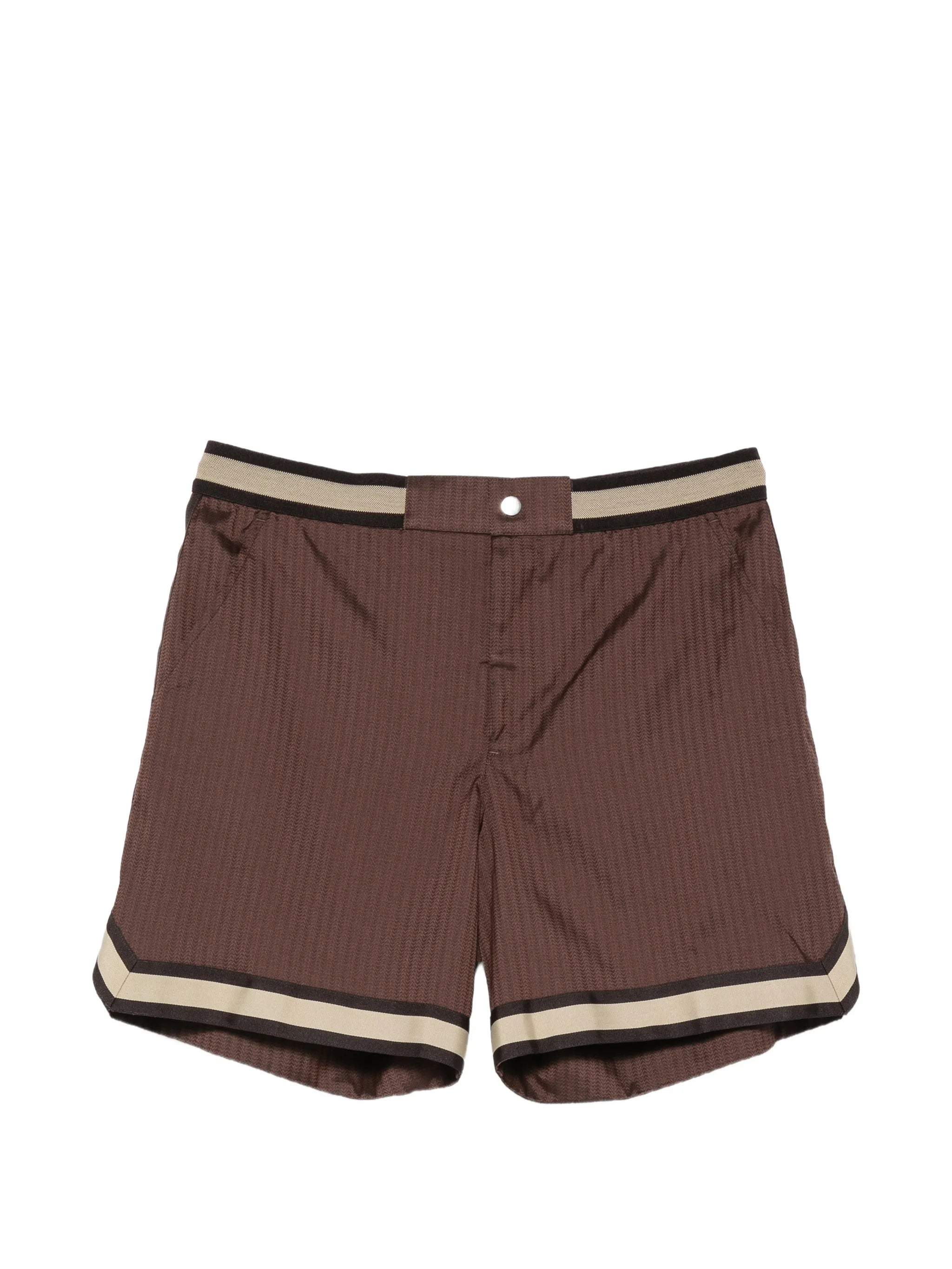 Baller pinstripe swim shorts